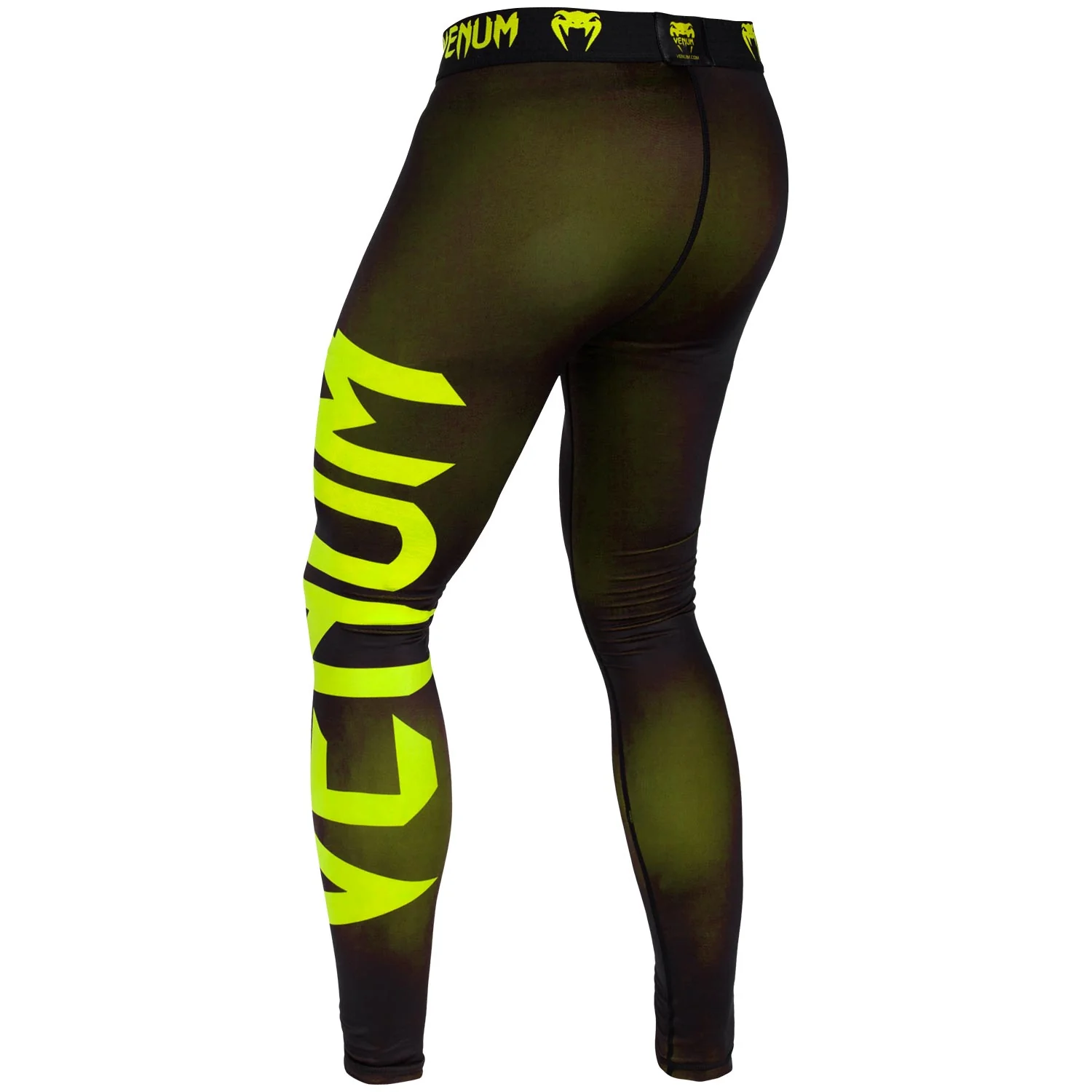 Pantalones de compresión Venum Giant - Negro/Amarillo Fluo - Image 3