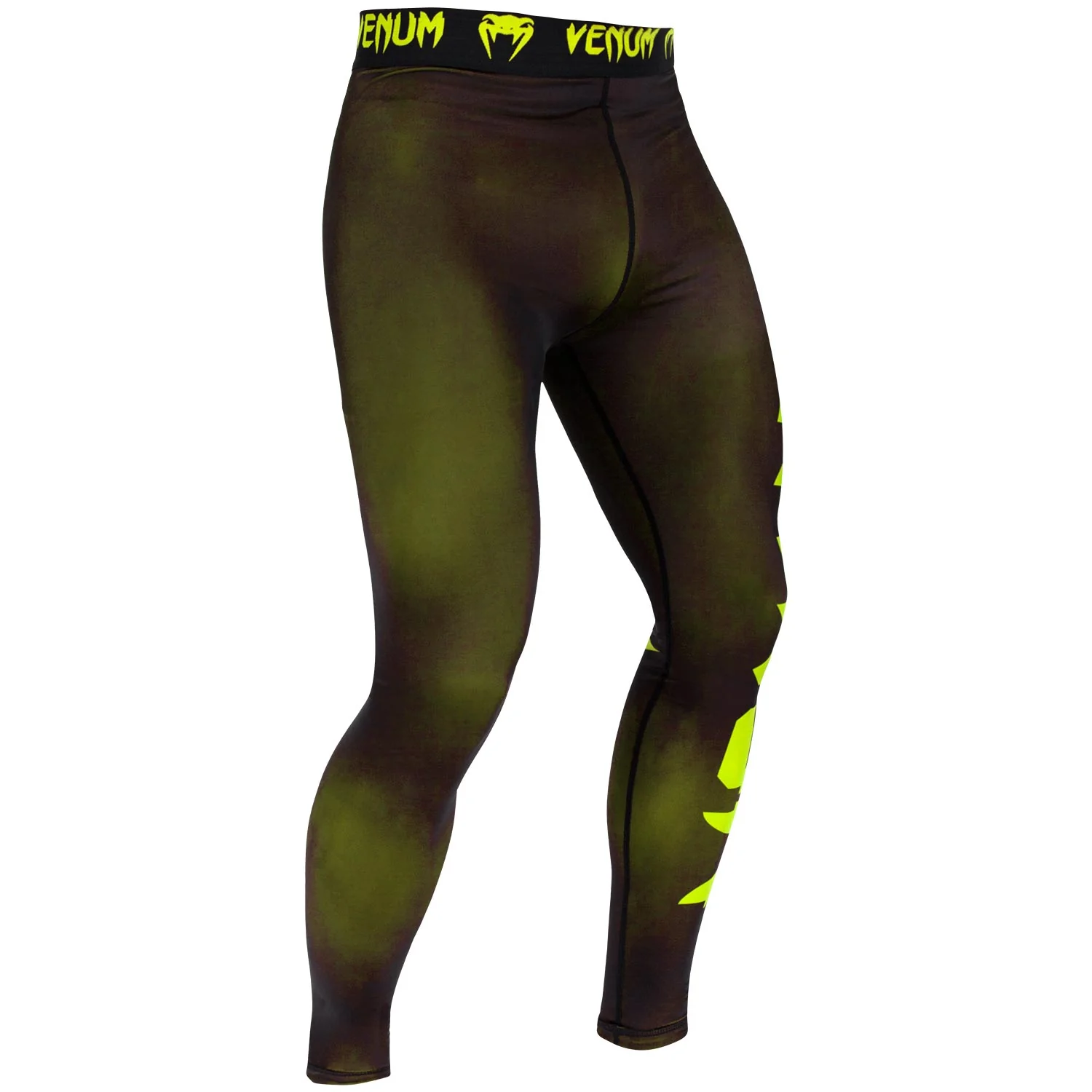 Pantalones de compresión Venum Giant - Negro/Amarillo Fluo - Image 5