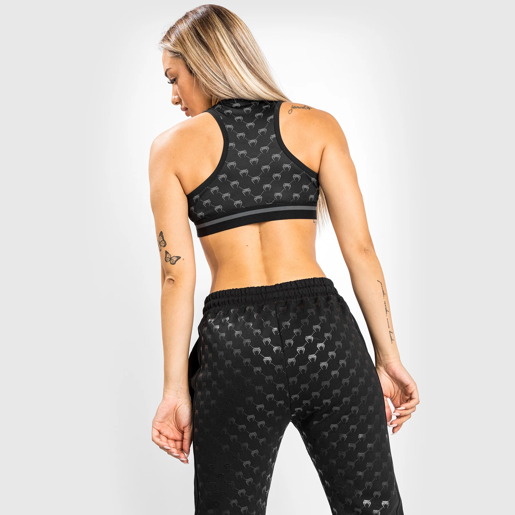 Pantalones de Jogging Venum Monogram para Mujer – Negro/Oro Rosa - Image 6