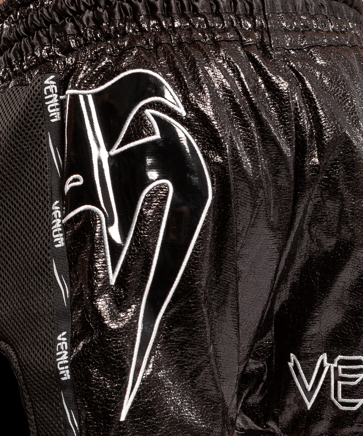 Pantalones de Muay Thai Venum Giant infinite - Negro/Negro - Image 4