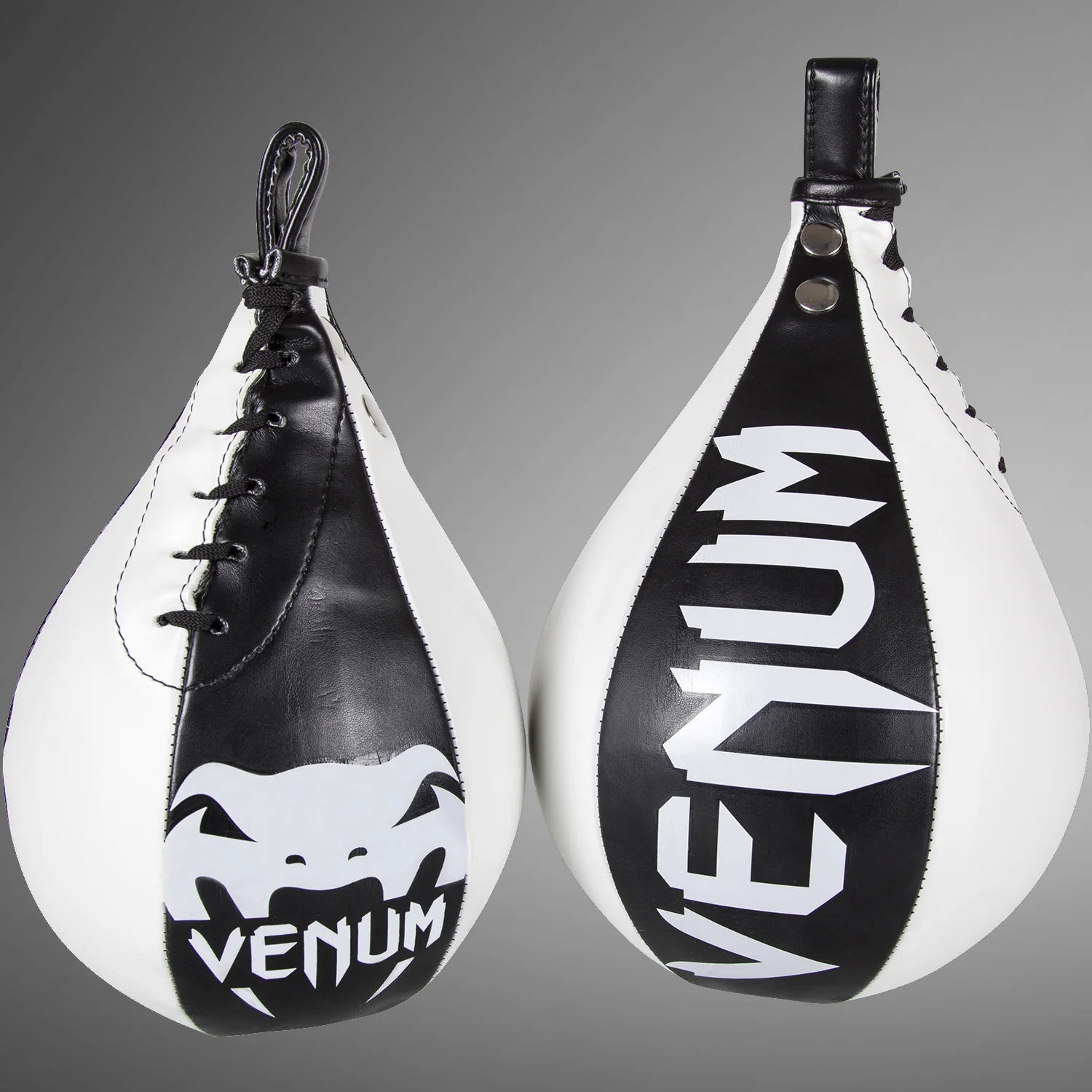 Pera de boxeo Venum - Cuero Skintex - Negro/Blanco