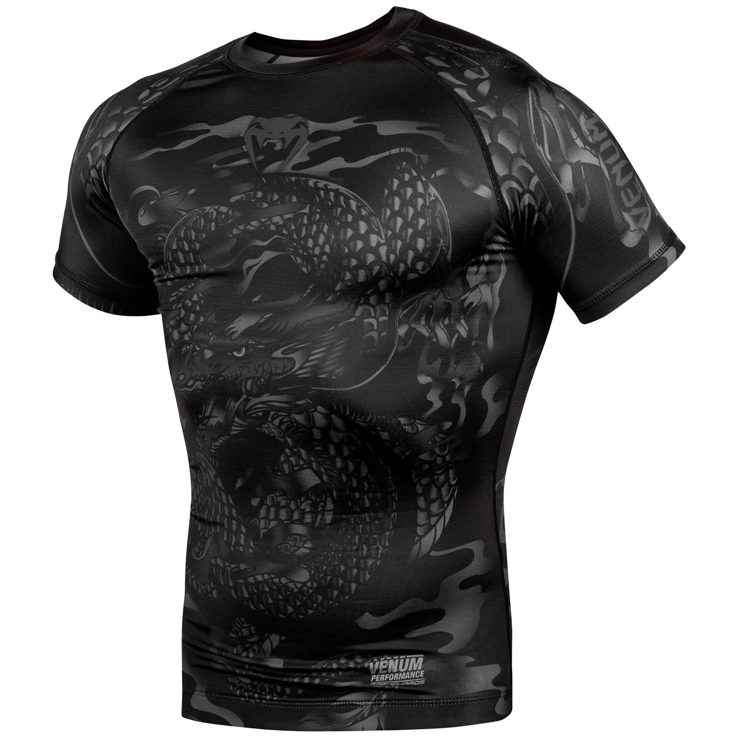 Rashguard Venum Dragon's Flight - Manga Corta - Negro/Negro - Image 2