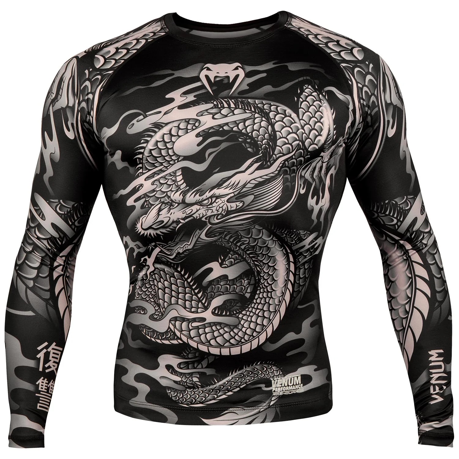 Rashguard Venum Dragon's Flight - Manga Larga - Negro/Arena