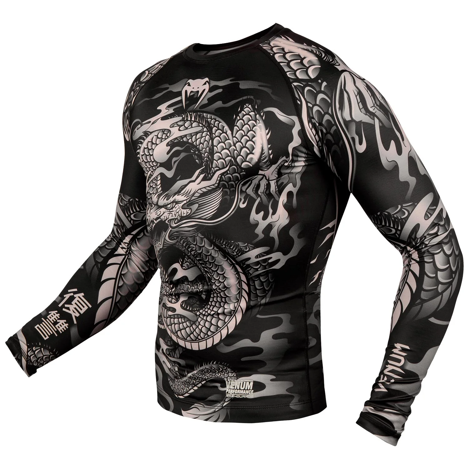Rashguard Venum Dragon's Flight - Manga Larga - Negro/Arena - Image 2