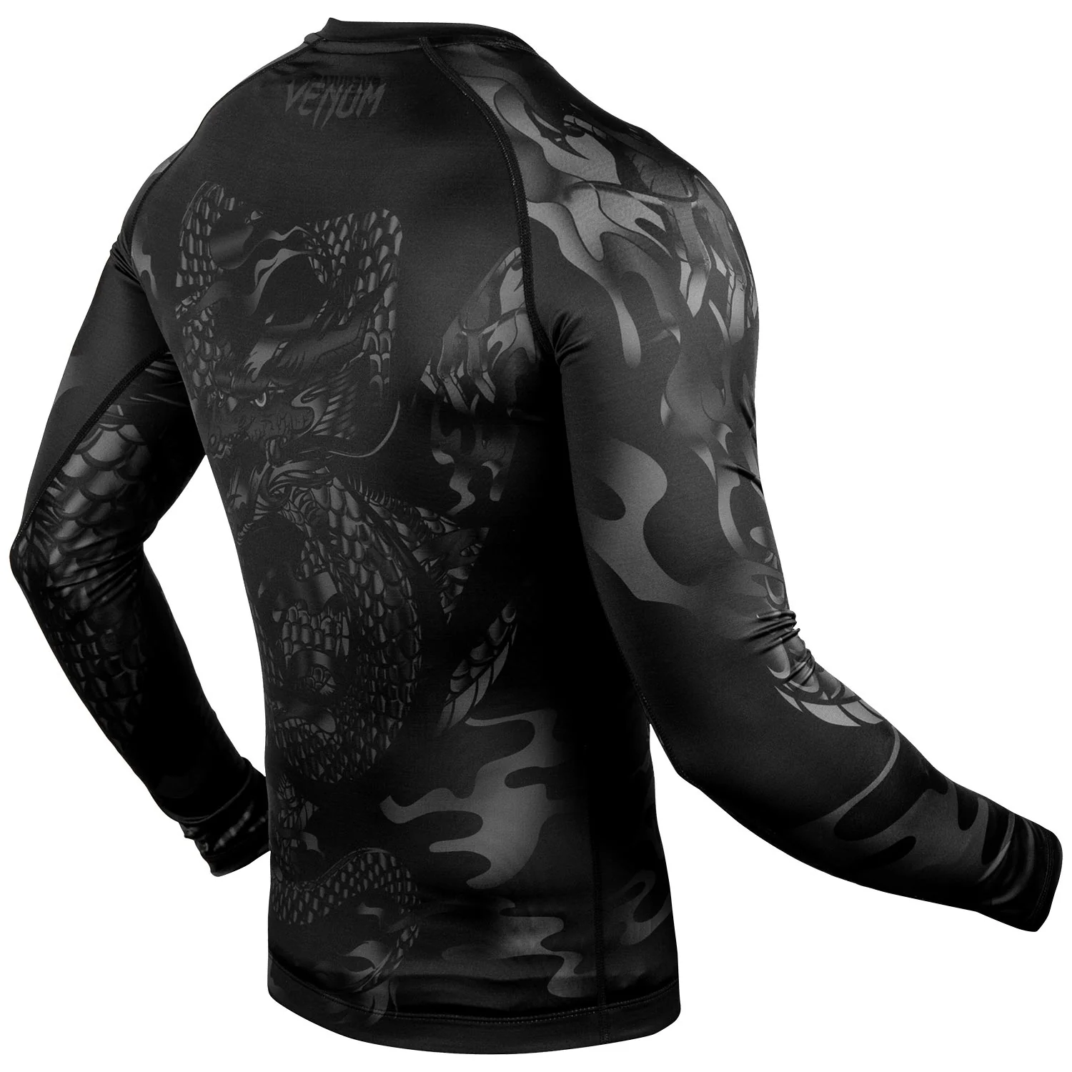 Rashguard Venum Dragon's Flight - Manga Larga - Negro/Negro - Image 3