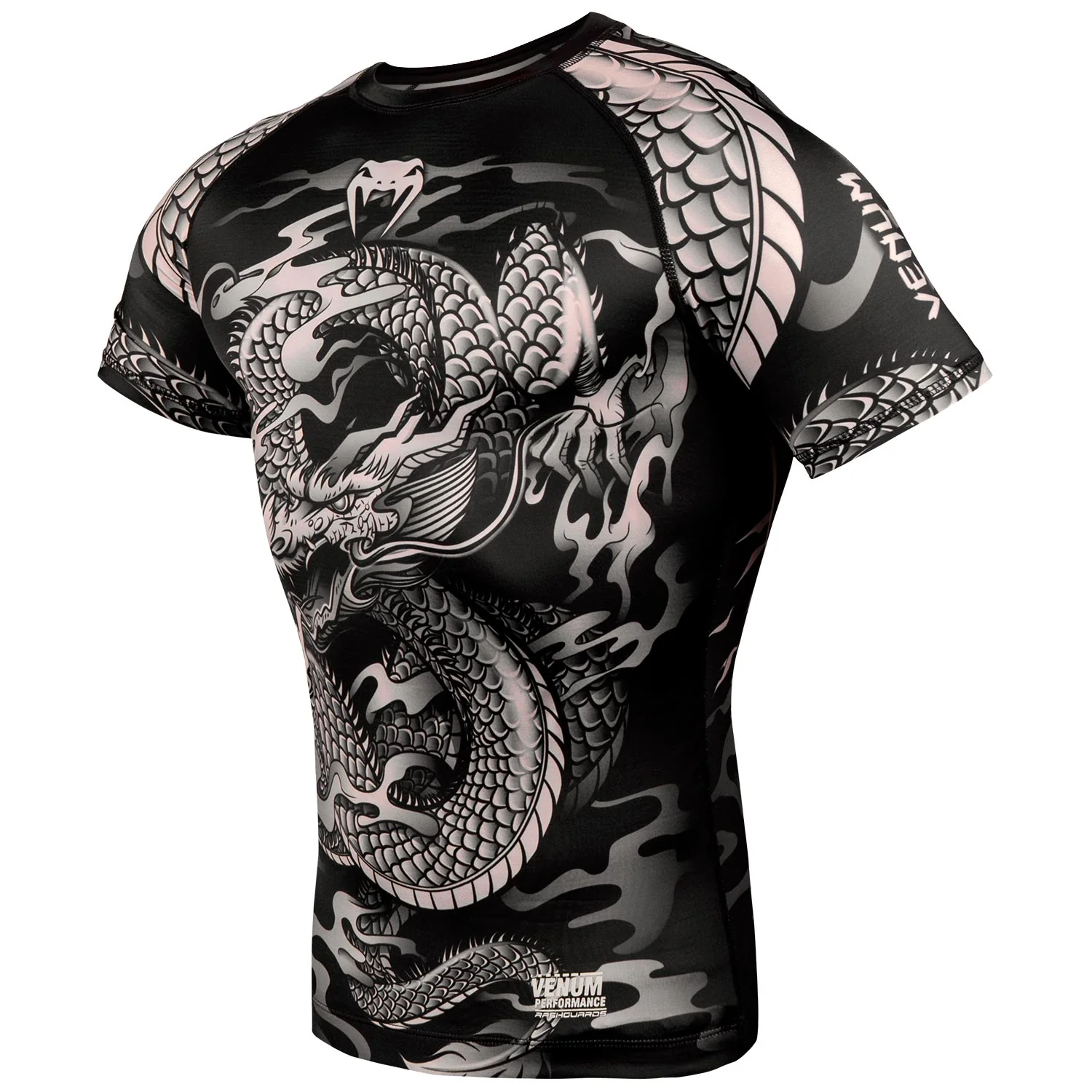 Rashguard Venum Dragon's Flight - Mangas Cortas - Negro/Arena - Image 2