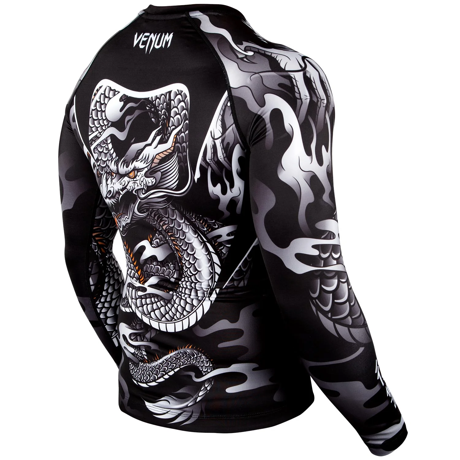 Rashguard Venum Dragon's Flight - Mangas Largas - Negro/Blanco - Image 3