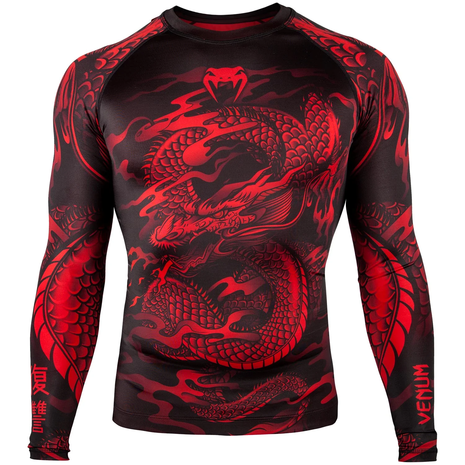 Rashguard Venum Dragon's Flight - Mangas Largas - Negro/Rojo
