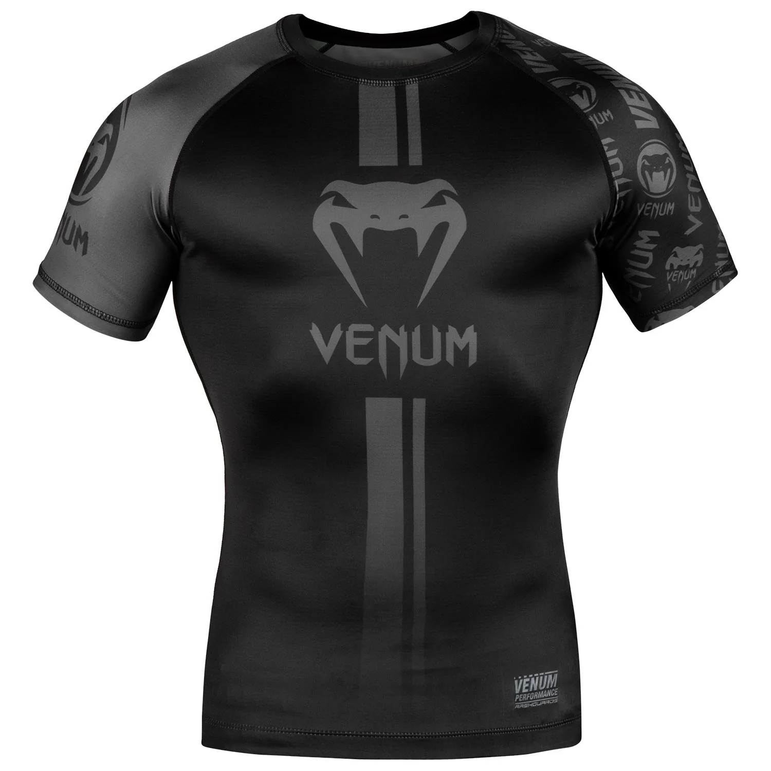 Rashguard Venum Logos - Mangas cortas - Negro/Negro