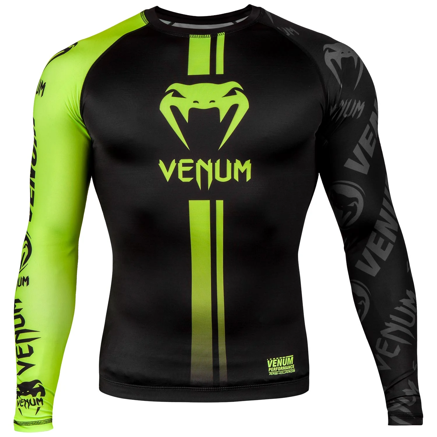 Rashguard Venum Logos - Mangas largas - Negro/Amarillo Fluo
