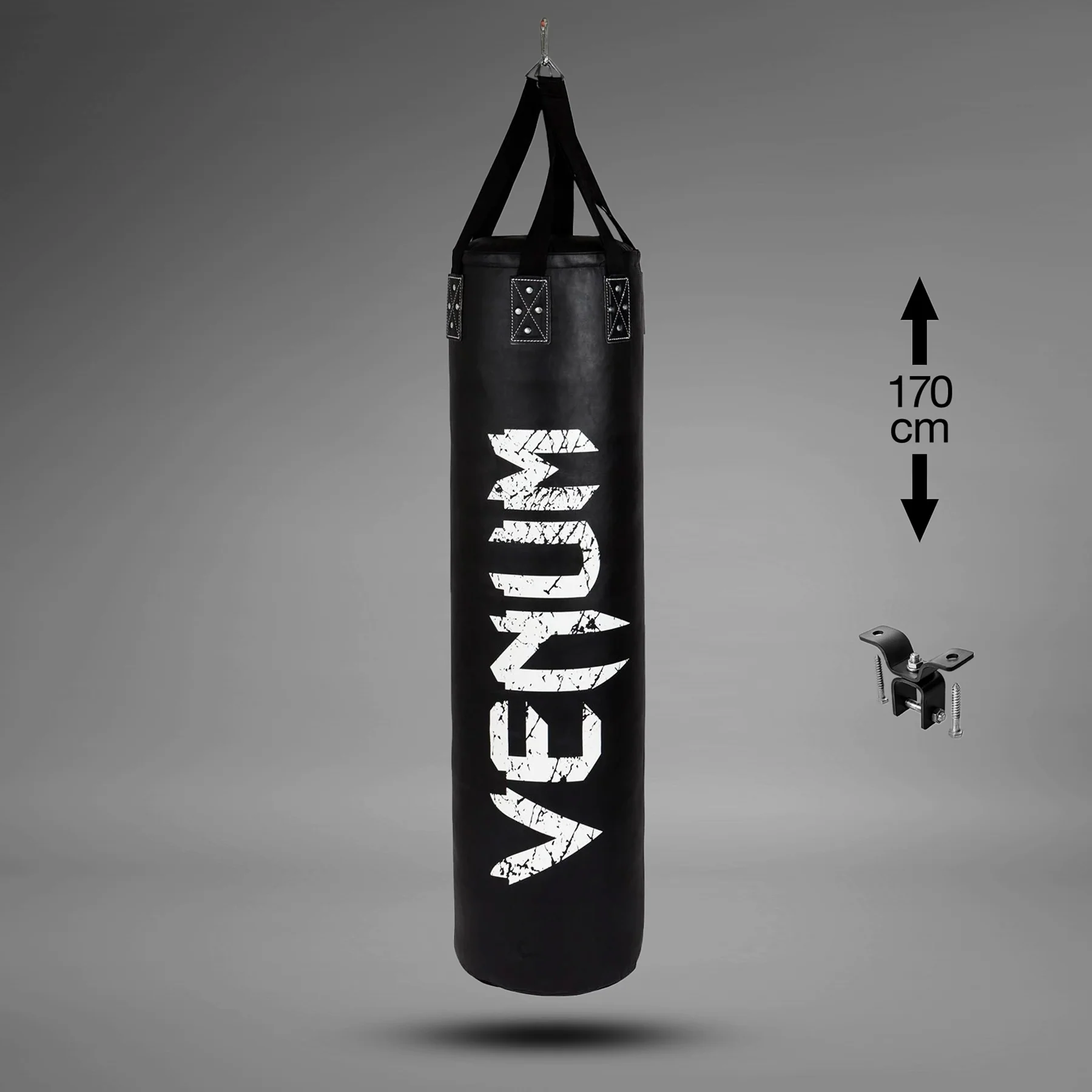 Saco de Boxeo Venum Challenger (gancho incluido) - Negro/Blanco - 170 cm - Lleno