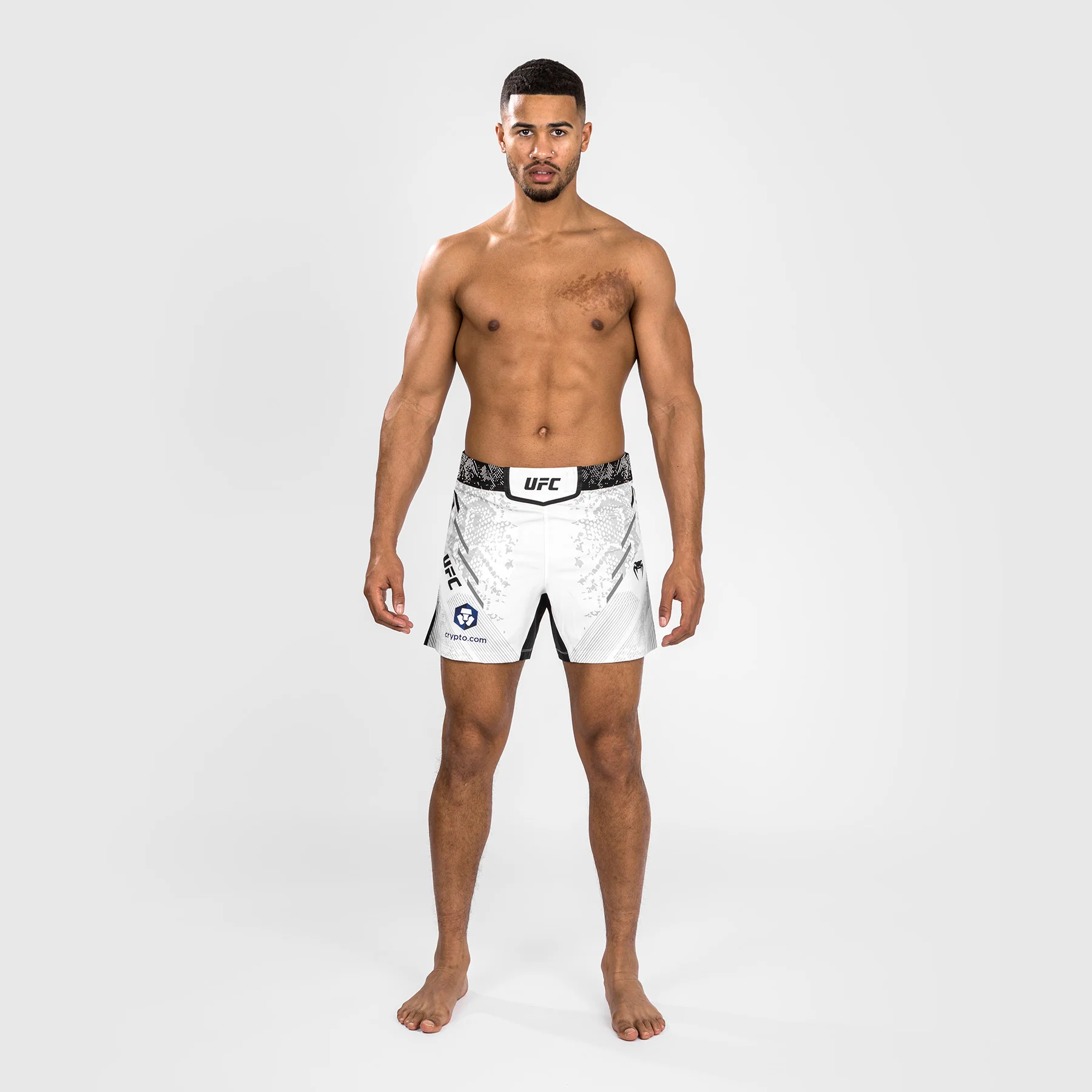 UFC Adrenaline by Venum Personalized Authentic Fight Night Pantalón Corto de Lucha para Hombre - Corte Corto – Blanco - Image 2