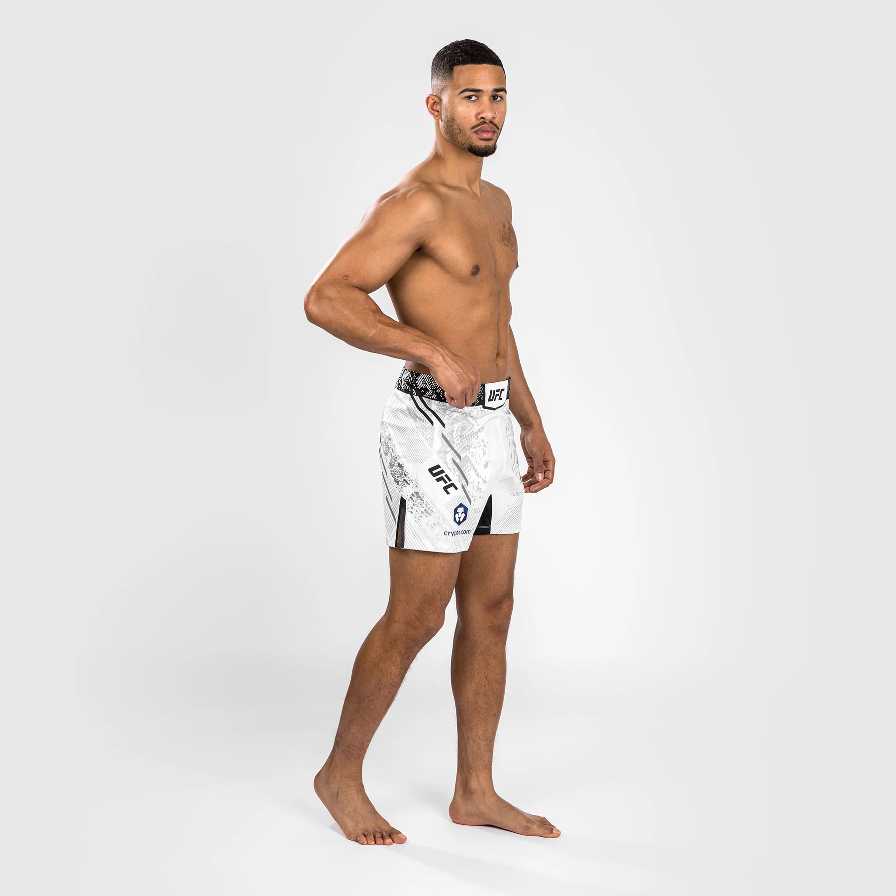UFC Adrenaline by Venum Personalized Authentic Fight Night Pantalón Corto de Lucha para Hombre - Corte Corto – Blanco - Image 3