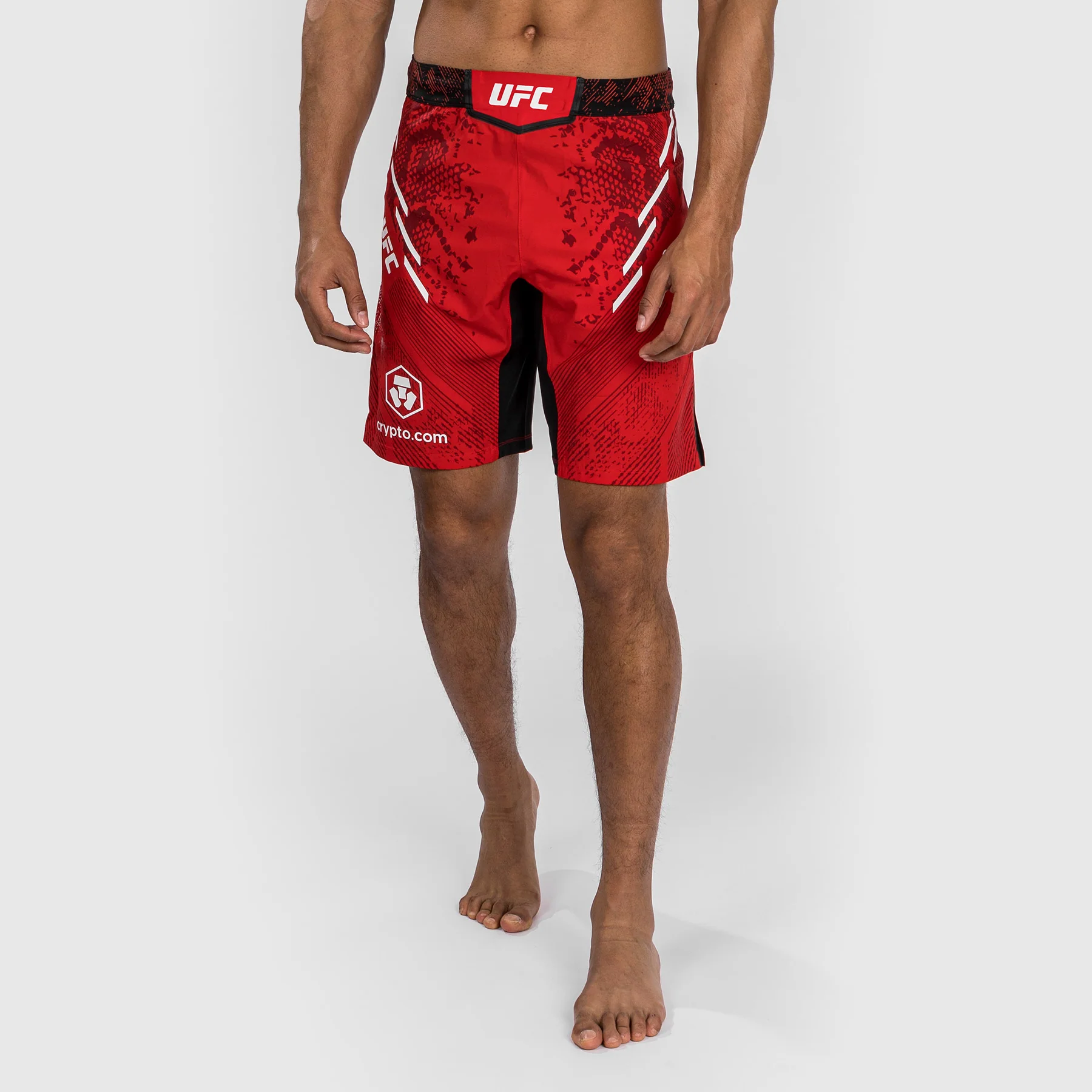 Pantalón Corto UFC Adrenaline by Venum Personalizado Authentic Fight Night, Corte Largo, Hombre - Rojo - Image 2
