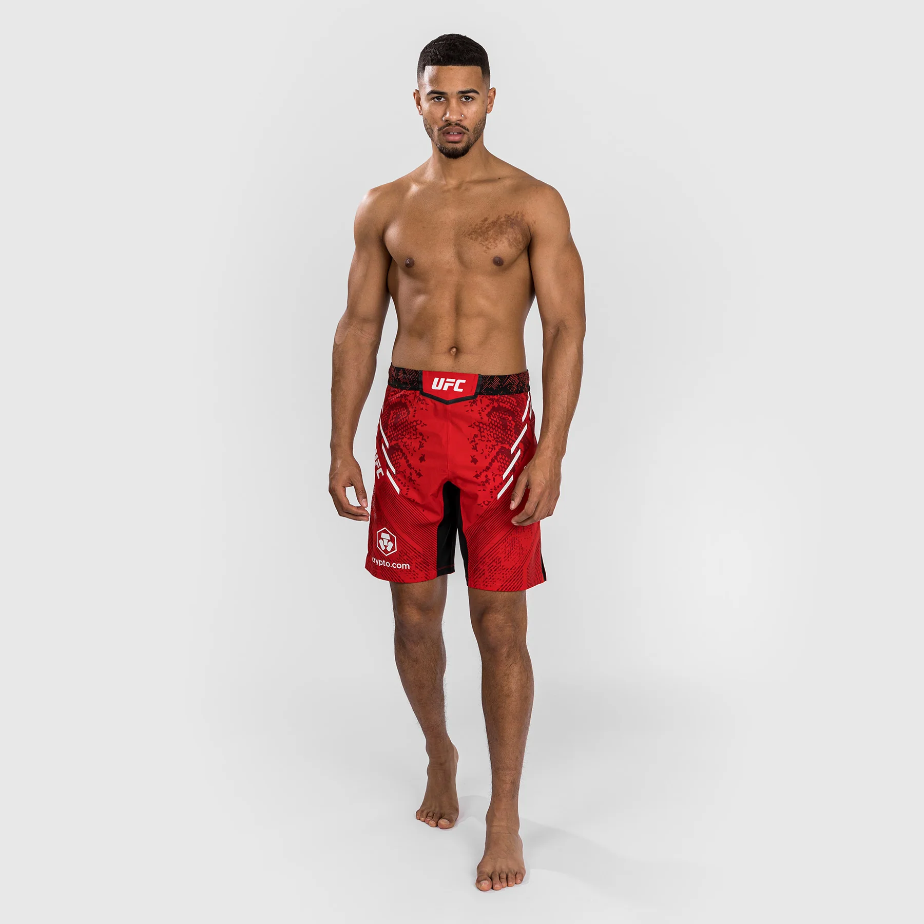 Pantalón Corto UFC Adrenaline by Venum Personalizado Authentic Fight Night, Corte Largo, Hombre - Rojo - Image 3