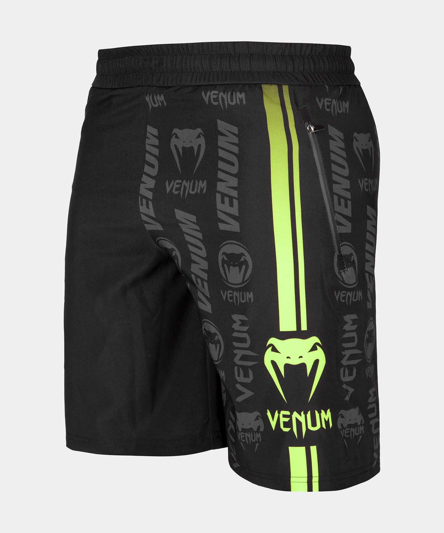 Short de Fitness Venum Logos - Negro/Amarillo Fluo - Image 8