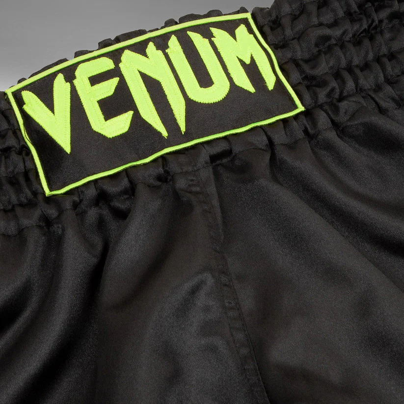 Venum Classic Short de Muay Thai - Negro/amarillo fluorescente - Image 3
