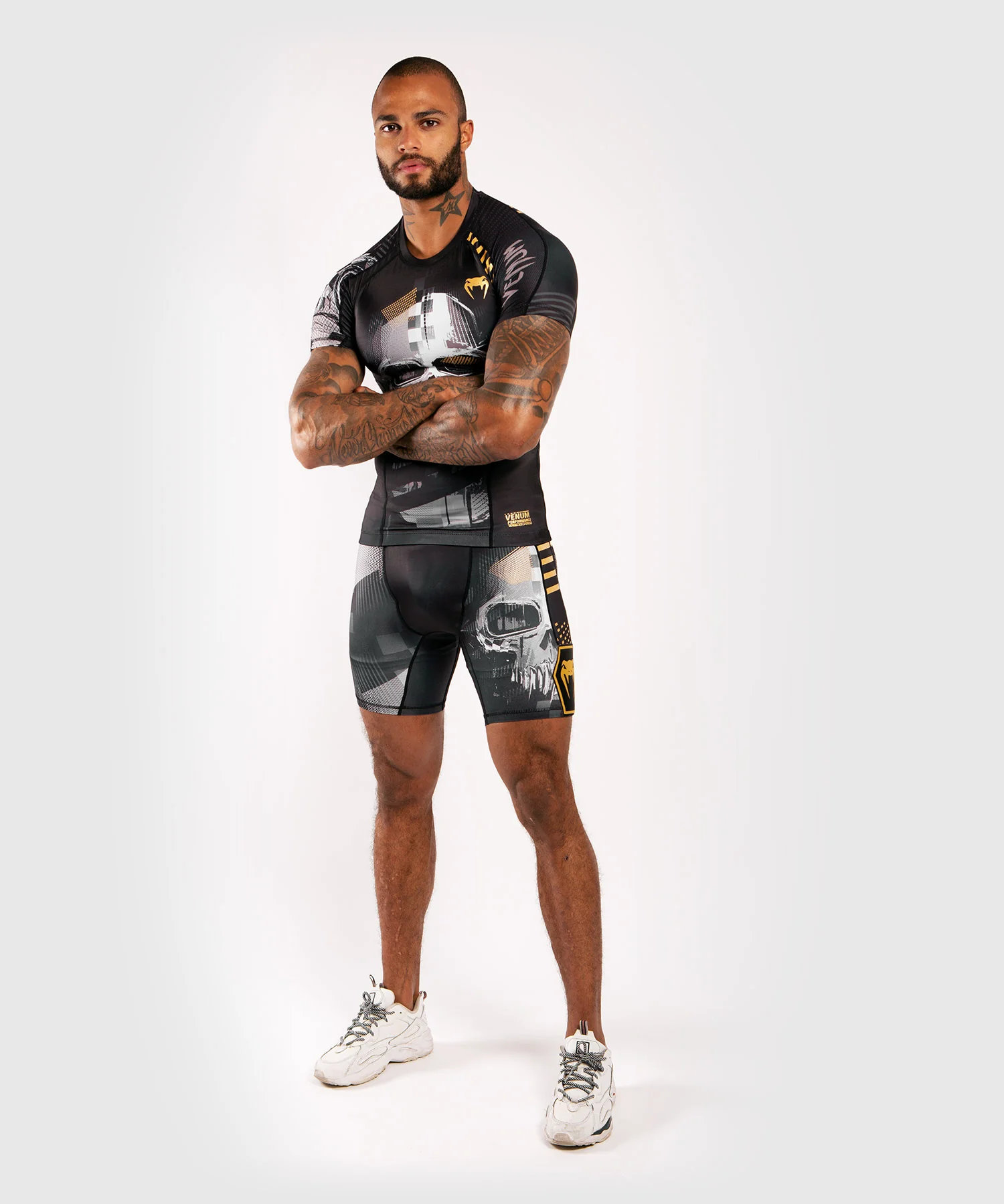 Shorts de compresión Venum Skull - Negro - Image 8