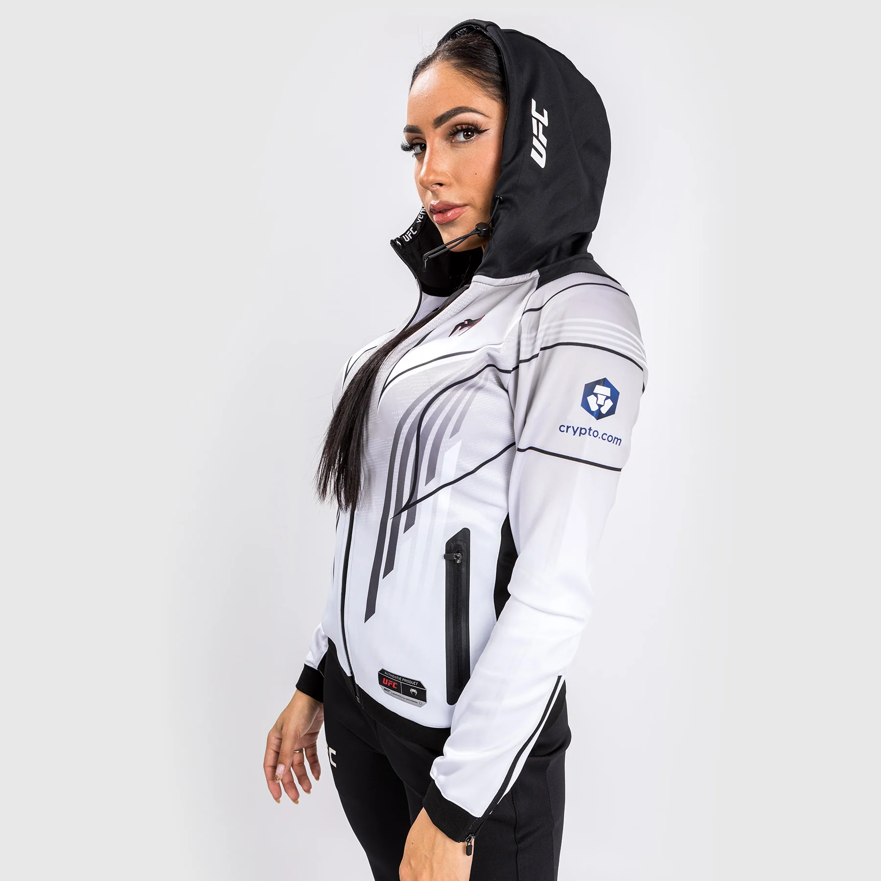 Sudadera con capucha UFC Venum Authentic Fight Night 2.0 para mujer - Blanco - Image 3