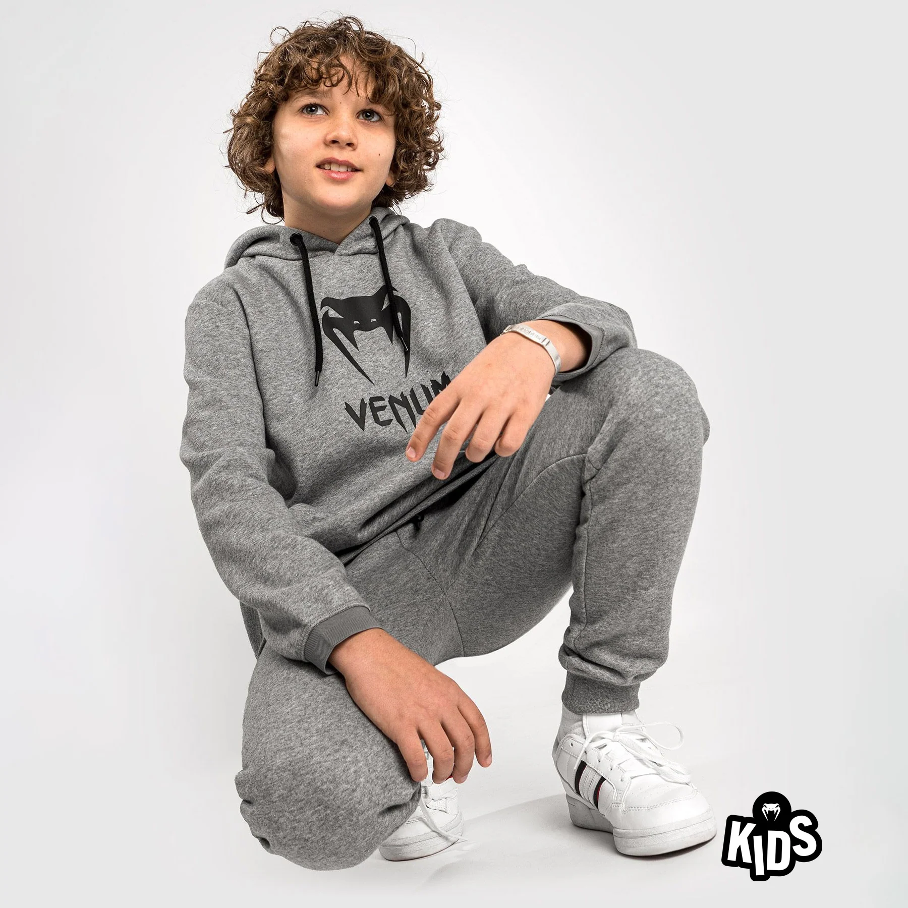 Sudadera con capucha Venum Classic - Para Niños - Gris Jaspeado Claro