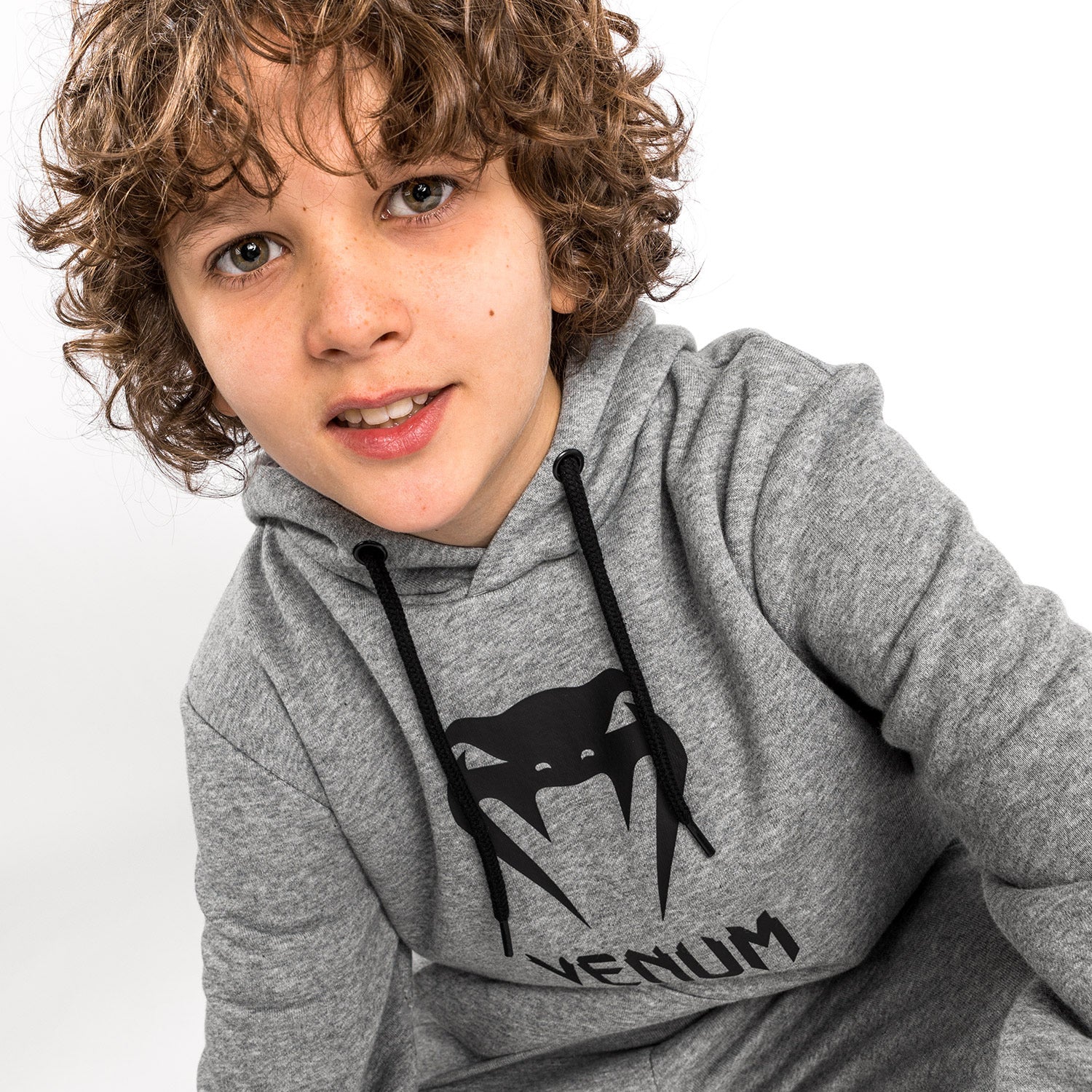 Sudadera con capucha Venum Classic - Para Niños - Gris Jaspeado Claro - Image 2