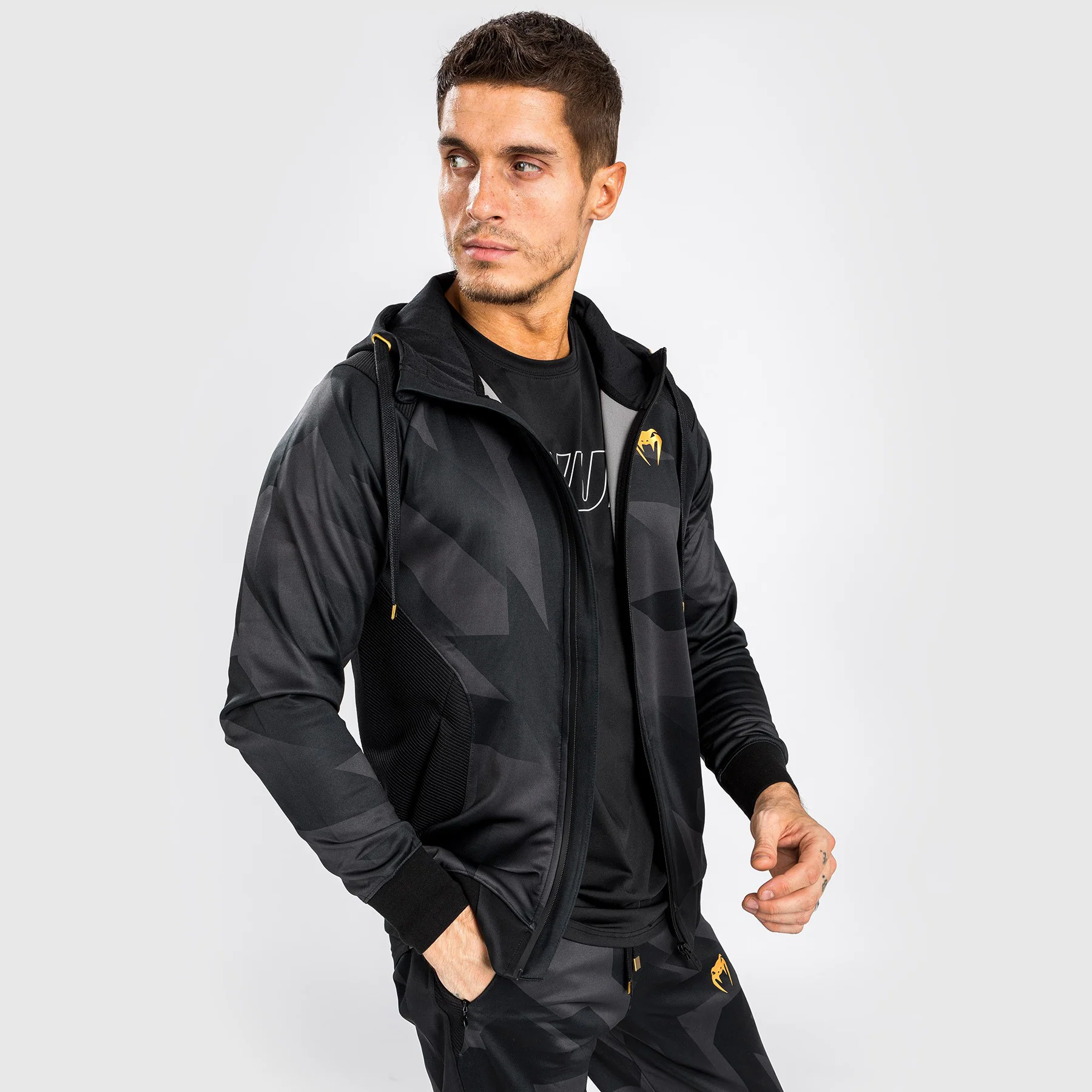 Sudadera con Capucha Venum Razor - Negro/Oro - Image 7