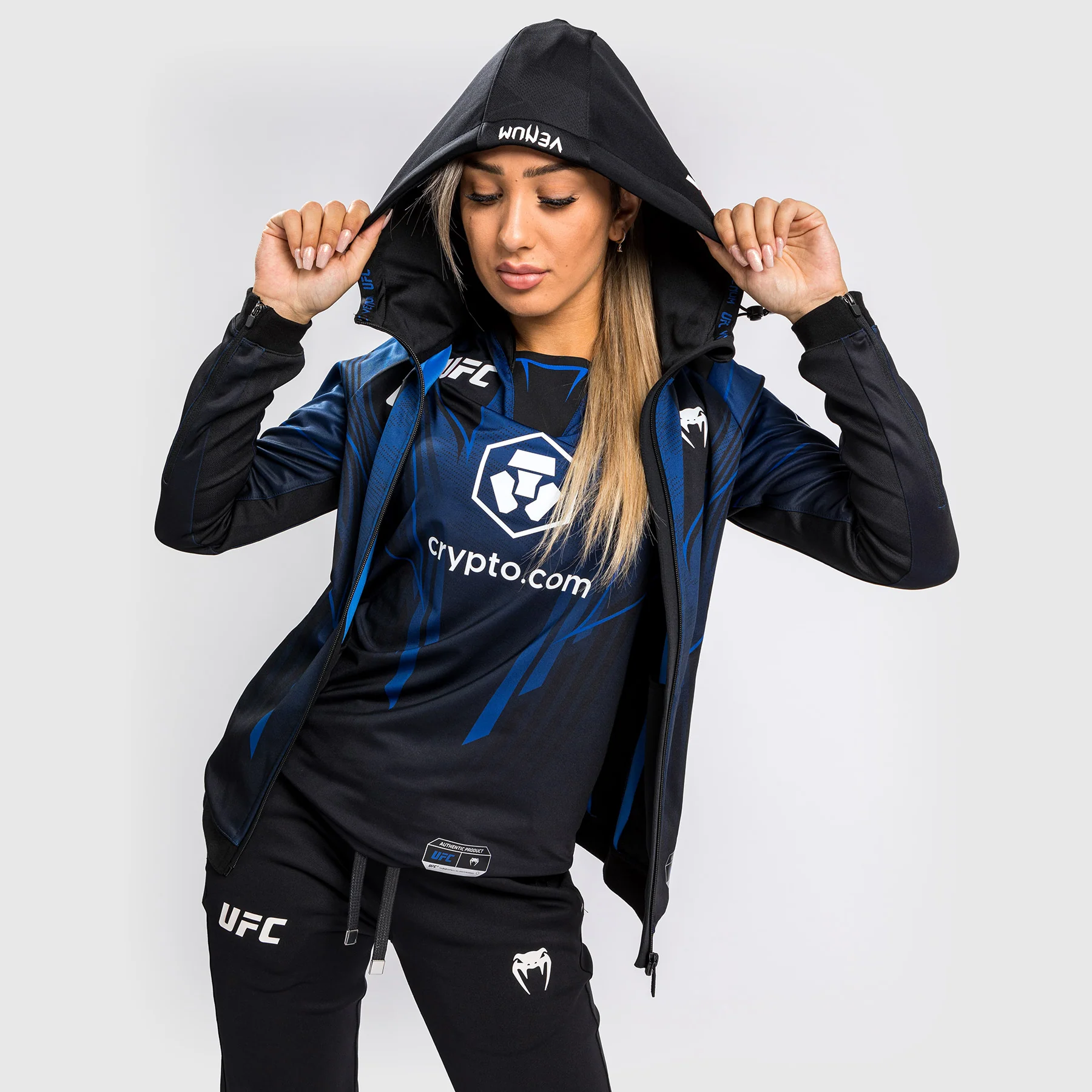 Sudadera con capucha Walkout para mujer UFC Venum Authentic Fight Night 2.0 - Midnight Edition - Image 4