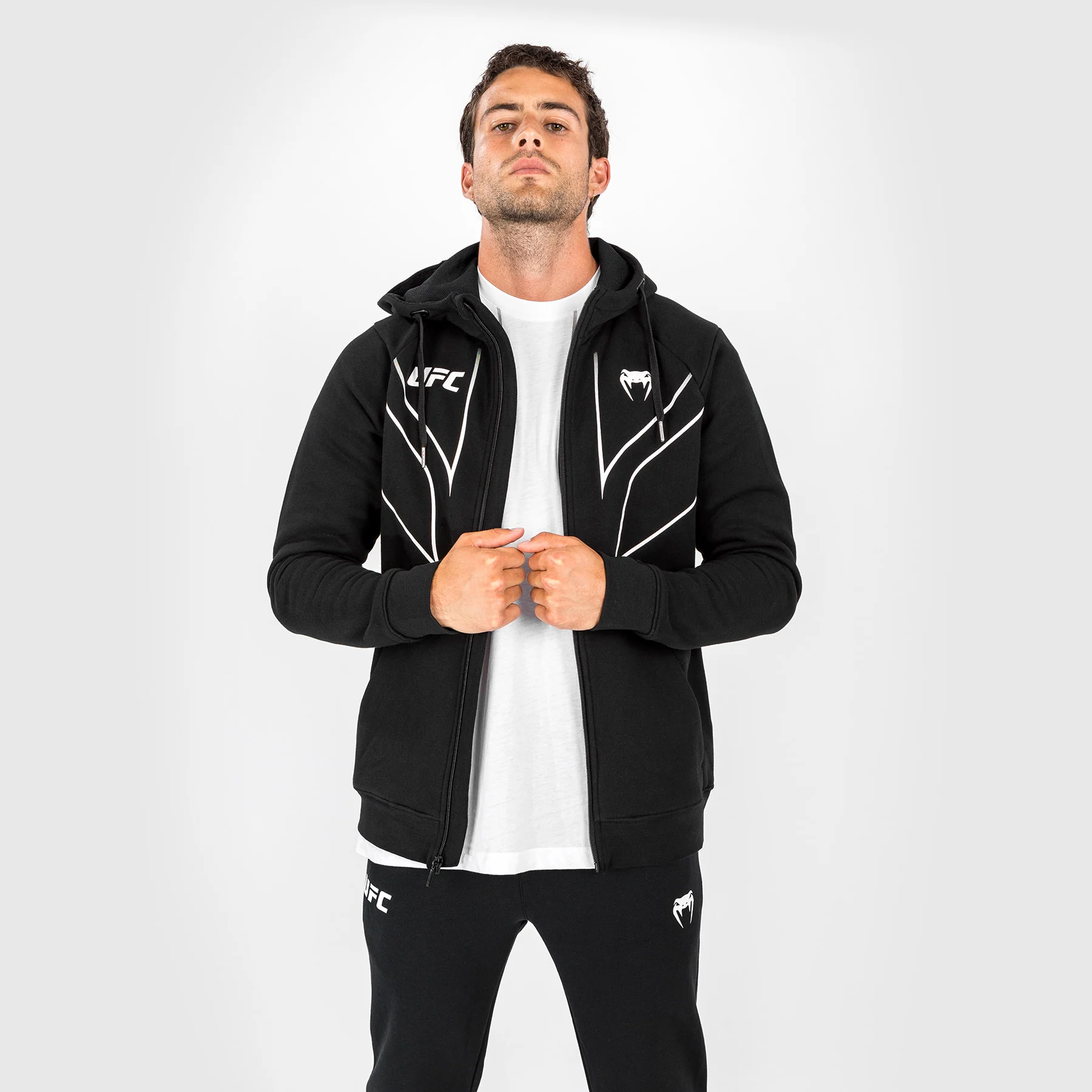 Sudadera con capucha y cremallera completa para hombre UFC Venum Replica 2.0 - Negr - Image 3