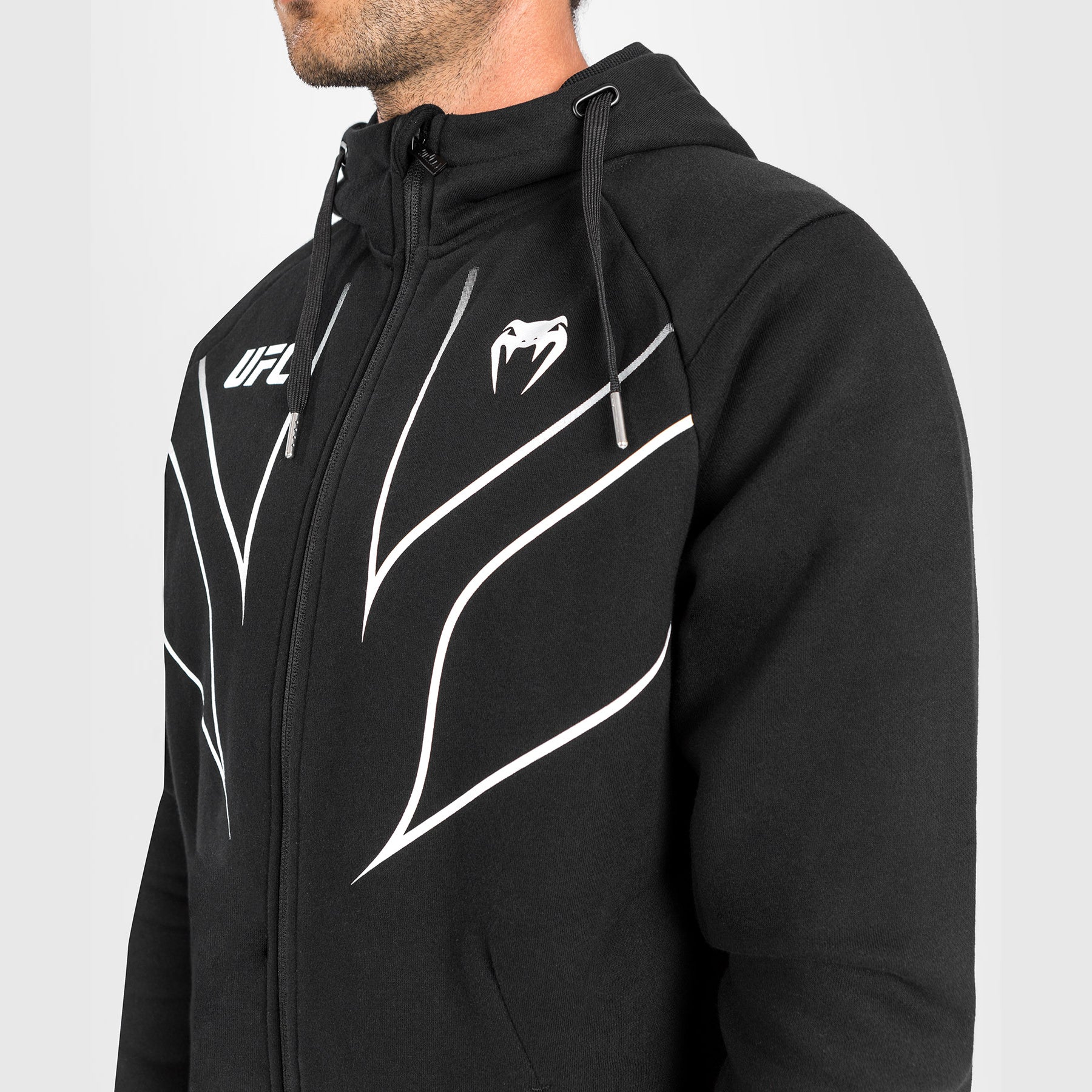 Sudadera con capucha y cremallera completa para hombre UFC Venum Replica 2.0 - Negr - Image 5