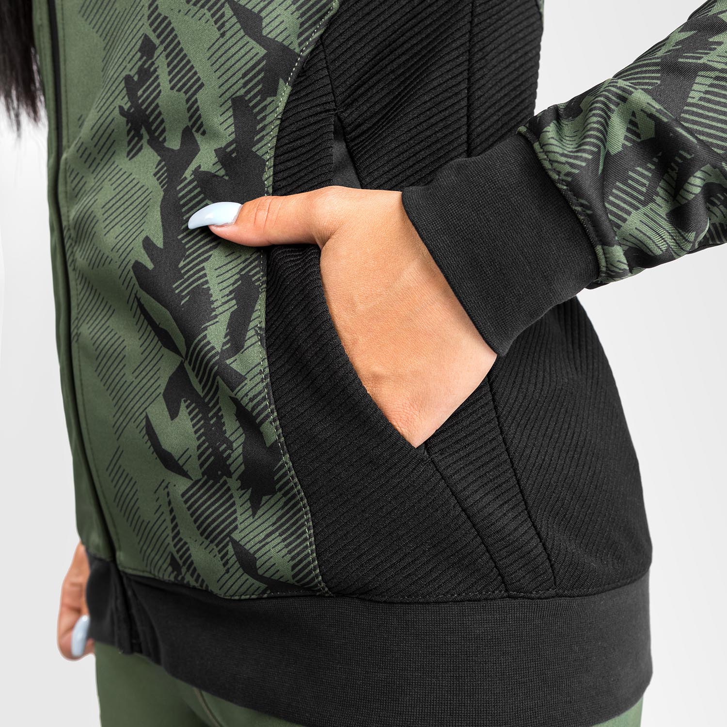 Sudadera Con Cremallera Para Mujer UFC Venum Authentic Fight Week - Caqui - Image 7