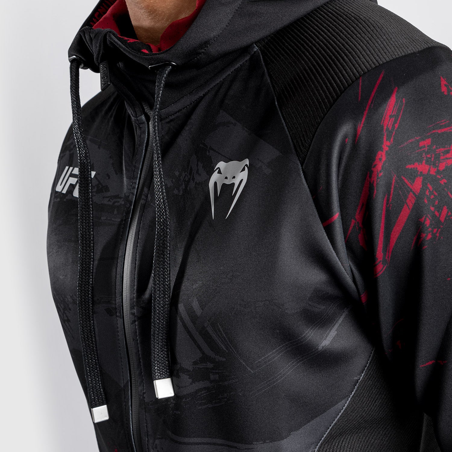 Sudadera con cremallera UFC Venum Authentic Fight Week 2.0 - Negro/Rojo - Image 10