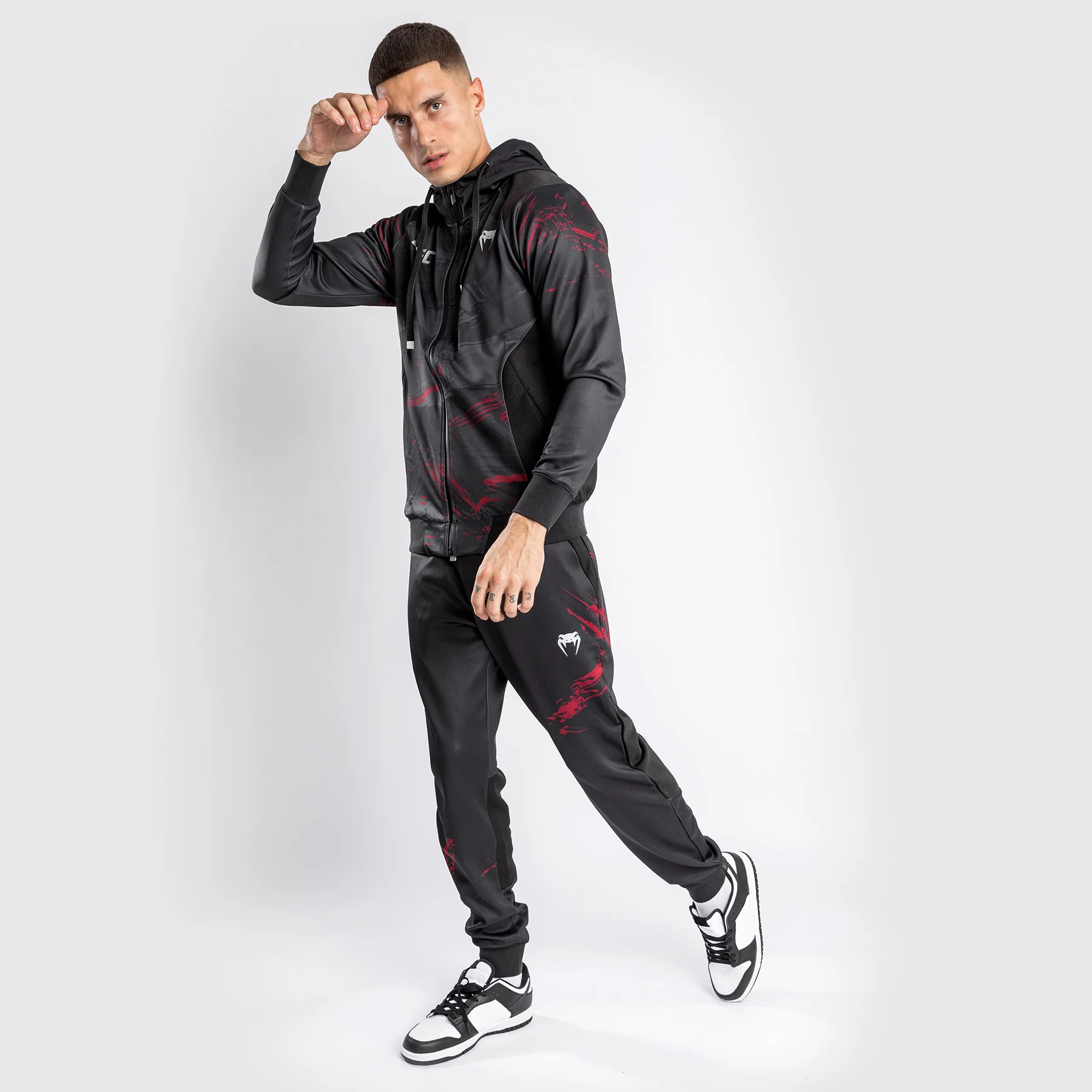 Sudadera con cremallera UFC Venum Authentic Fight Week 2.0 - Negro/Rojo - Image 4