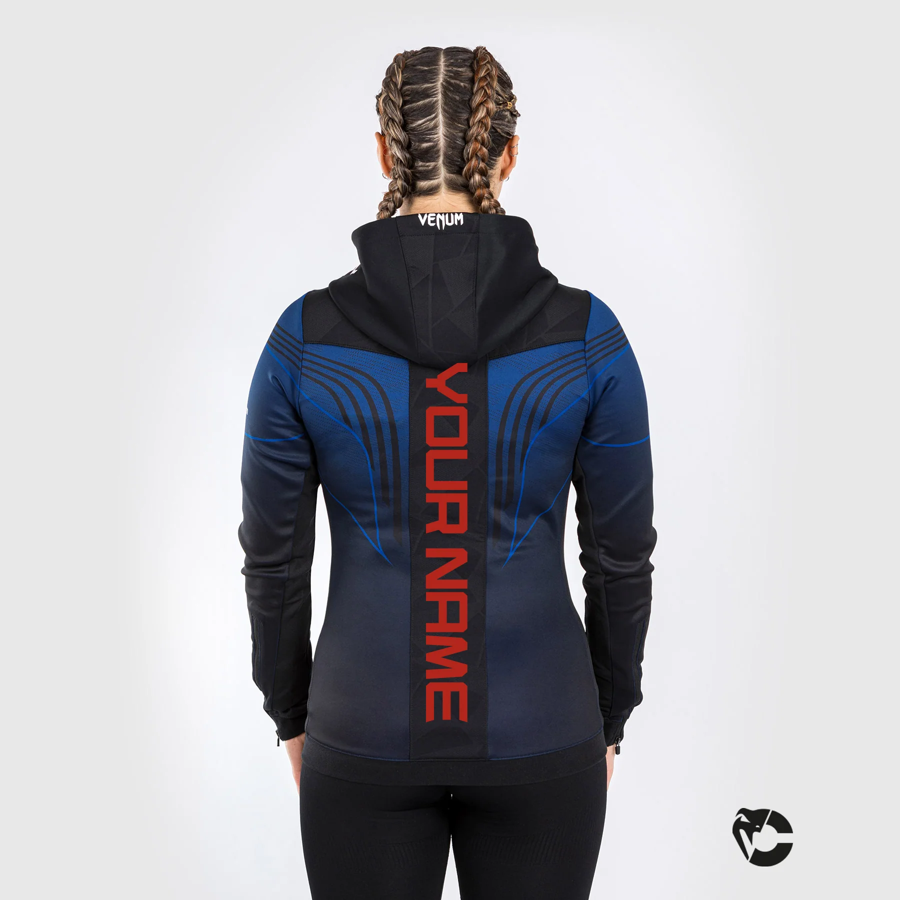 Sudadera con capucha Walkout para mujer UFC Venum Authentic Fight Night 2.0 - Midnight Edition