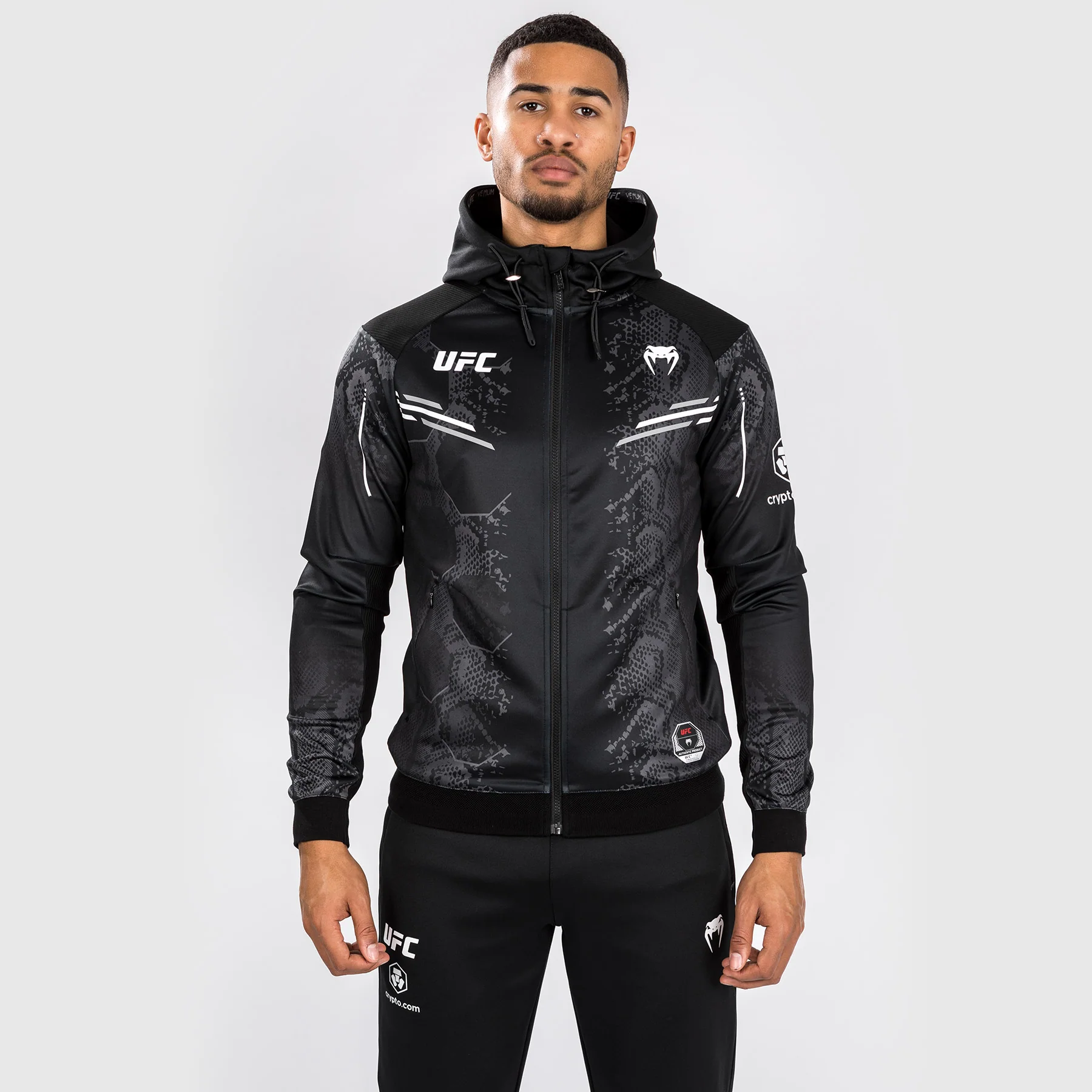 UFC Adrenaline by Venum Authentic Fight Night Sudadera con capucha Walkout para Hombre - Negra