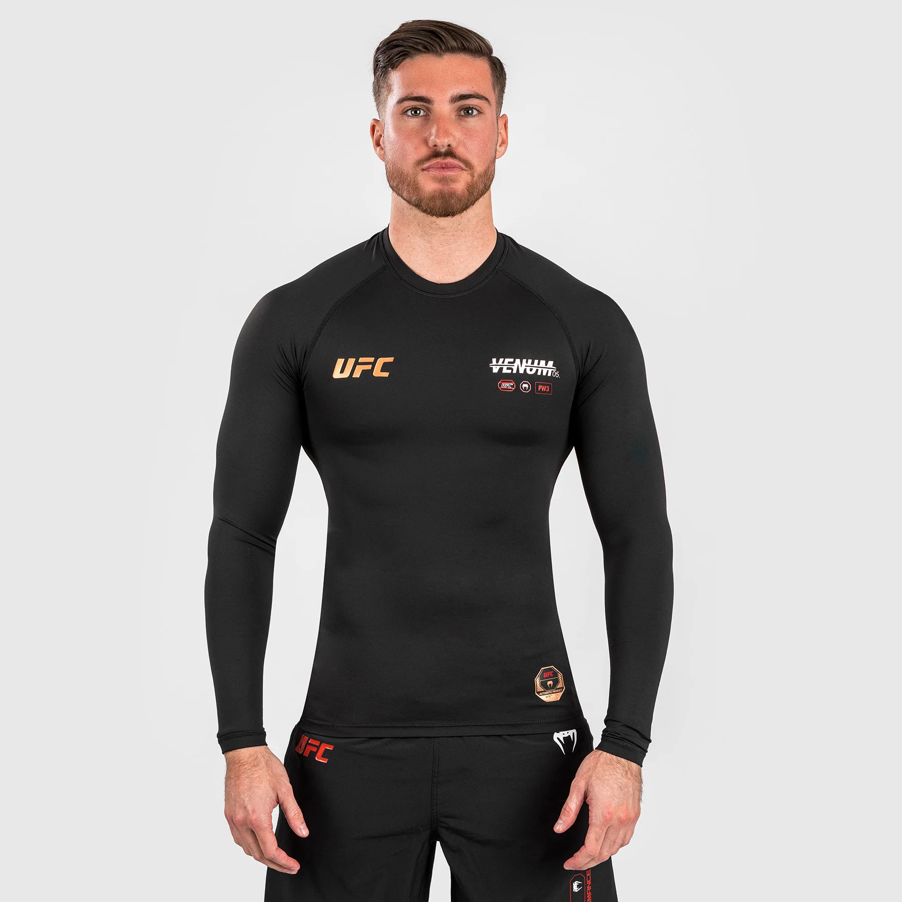 UFC Adrenaline by Venum Fight Week Lycra de manga larga de alto rendimiento para Hombre - Negra