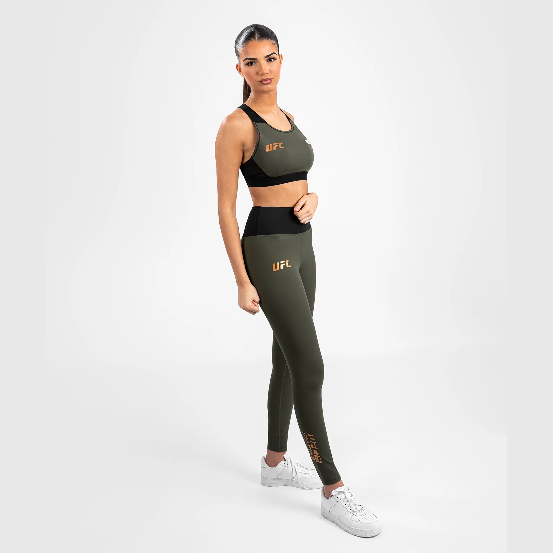 UFC Adrenaline by Venum Fight Week Performance Tight para Mujer - Caqui/Bronce - Image 4