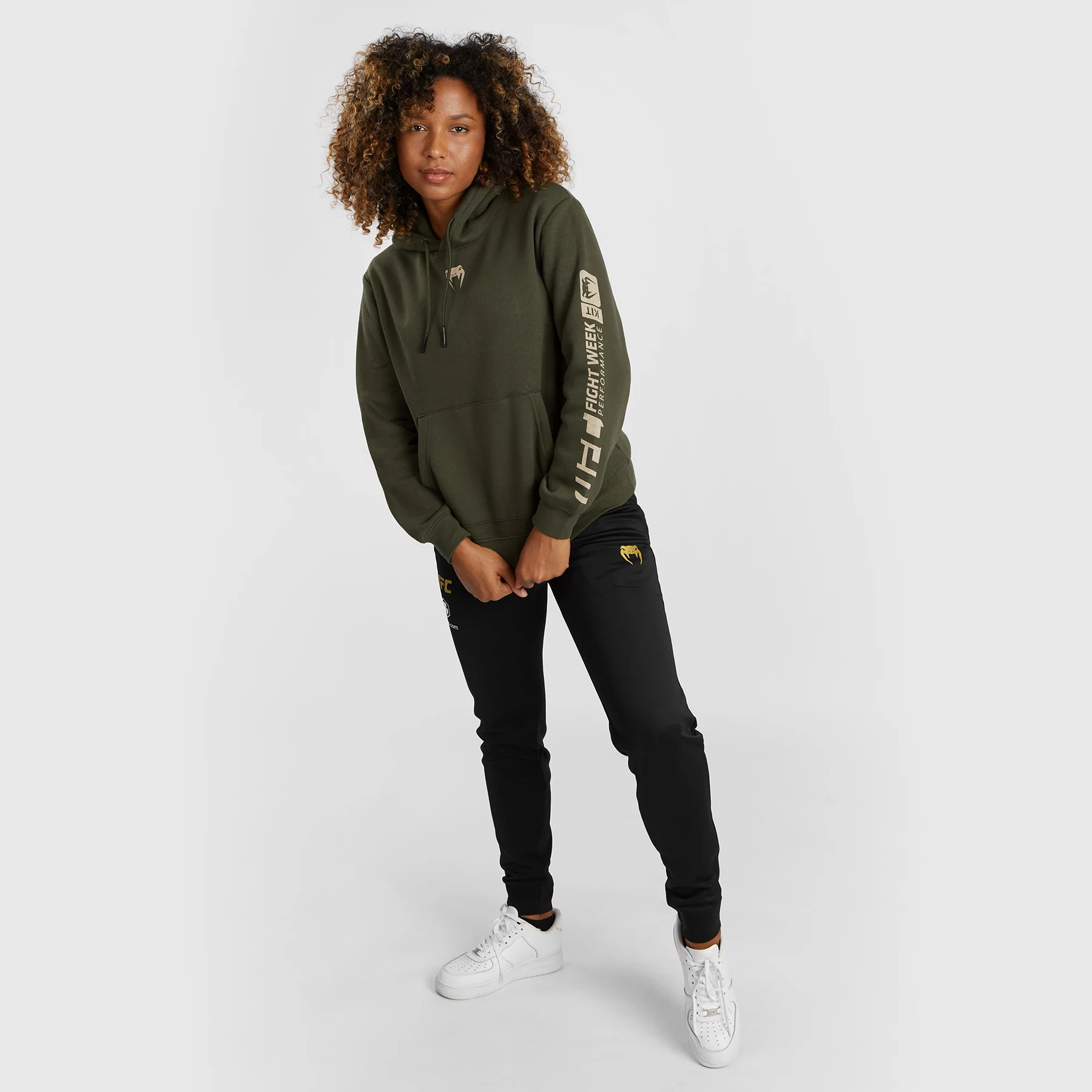 UFC Adrenaline by Venum Fight Week Sudadera con Capucha para Mujer - Caqui - Image 2