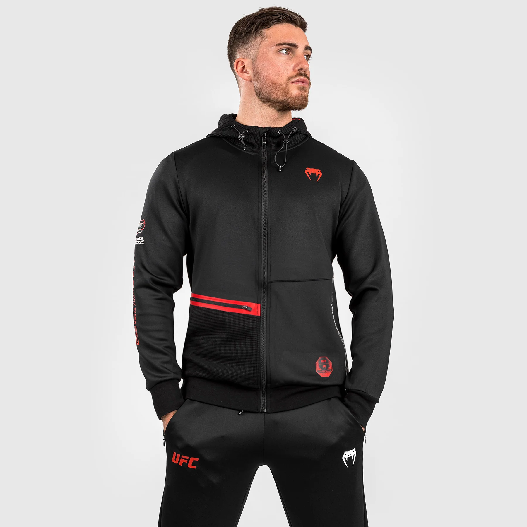 UFC Adrenaline by Venum Fight Week Sudadera con cremallera para Hombre - Negra - Image 3