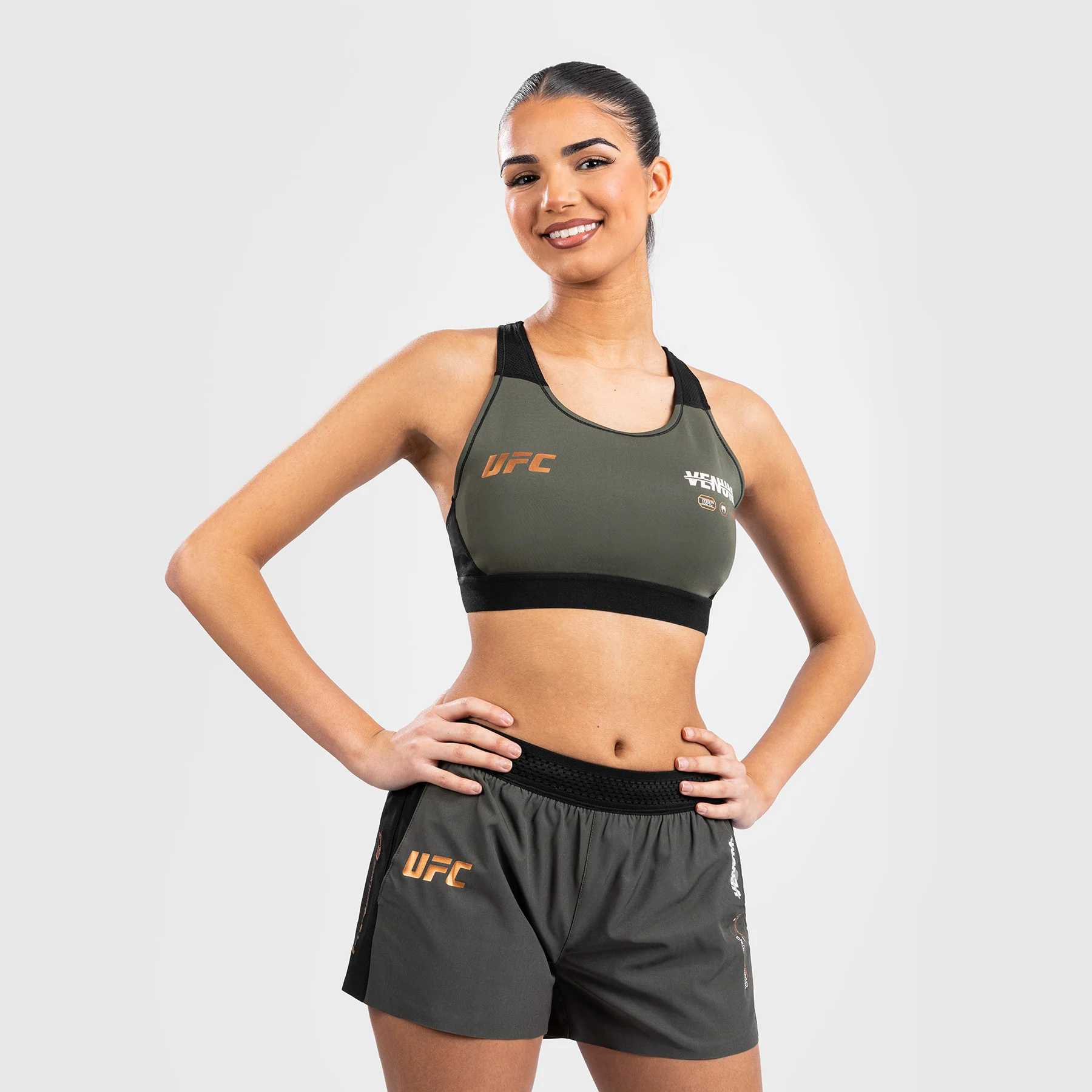 UFC Adrenaline by Venum Fight Week Sujetador deportivo para Mujer - Caqui/Bronce - Image 3