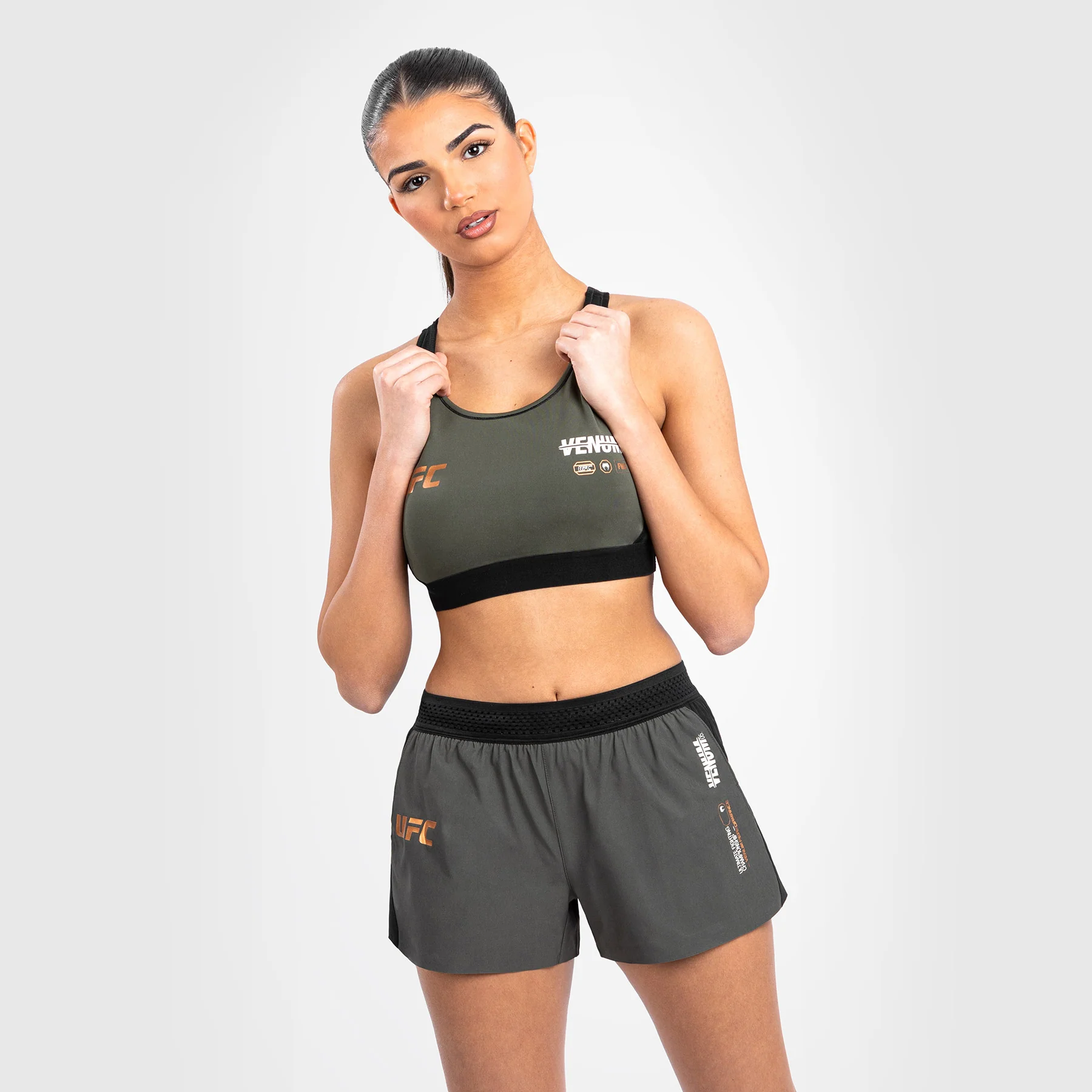 UFC Adrenaline by Venum Fight Week Sujetador deportivo para Mujer - Caqui/Bronce - Image 8