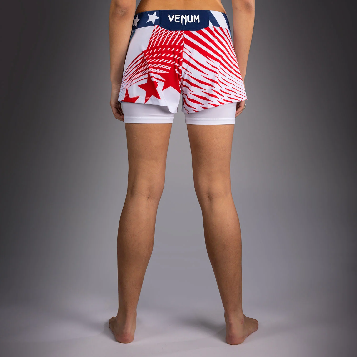Official UFC Freedom 250 by Venum Authentic Fight Night Fight Shorts para mujer - Blanco - Image 3