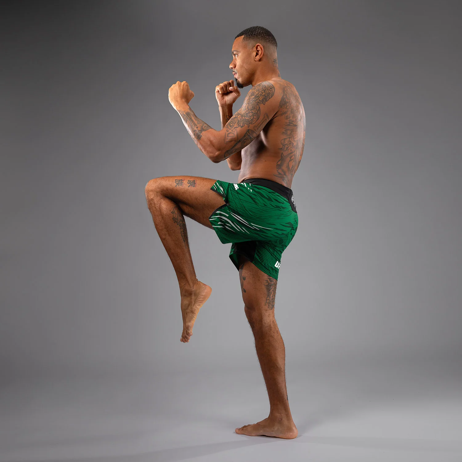 UFC Fusion by Venum Authentic Fight Night Shorts de Lucha para Hombre - Ajuste Corto - Verde - Image 5