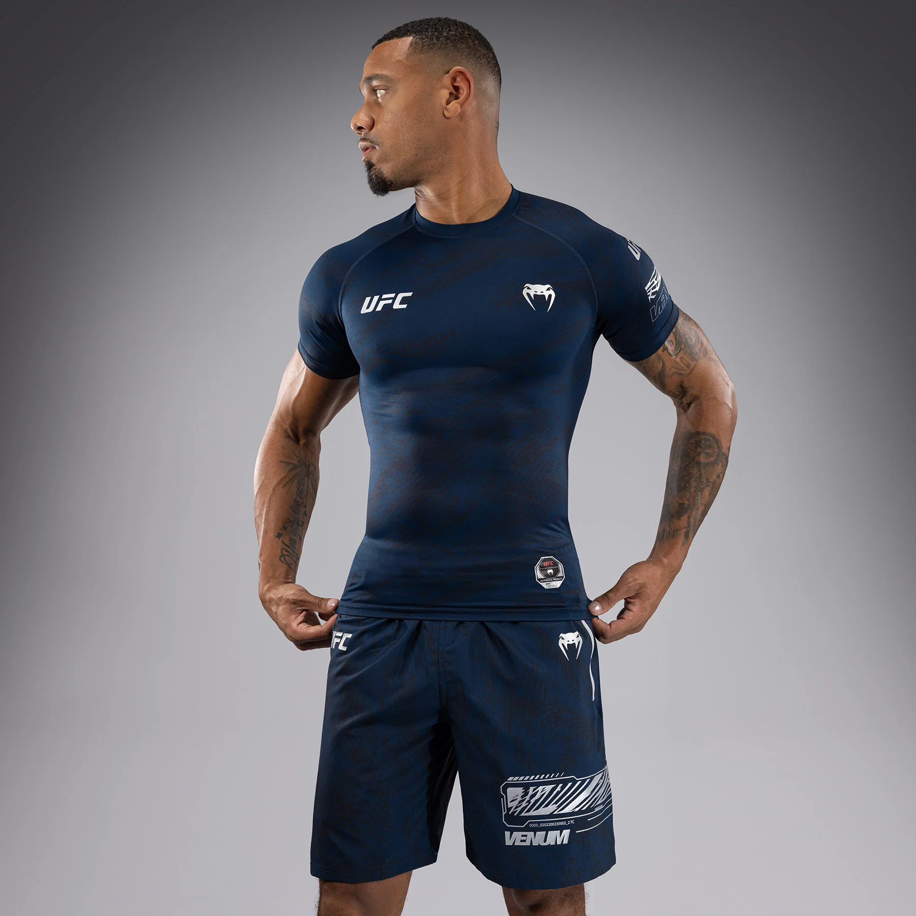 UFC Fusion by Venum Fight Week Rashguard de Manga Corta de Rendimiento para Hombre - Azul oceánico - Image 4