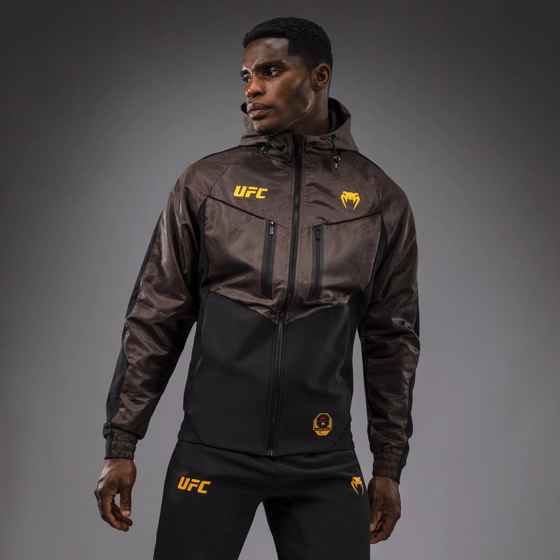UFC Fusion by Venum Fight Week Sudadera con Cremallera para Hombre - Marrón tierra
