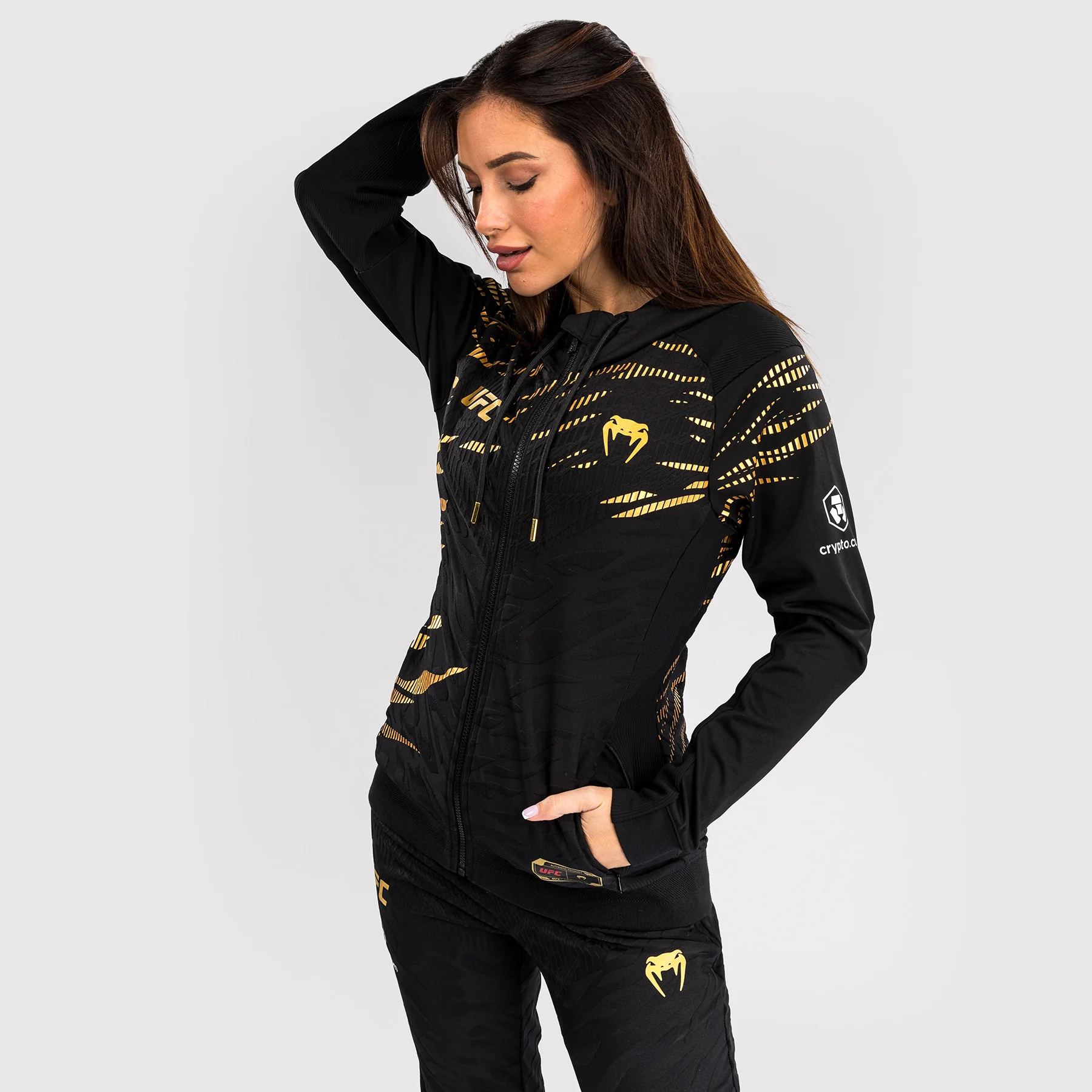 UFC Fusion by Venum Personalizados Authentic Fight Night Sudadera con Capucha para Mujer - Campeón - Image 5