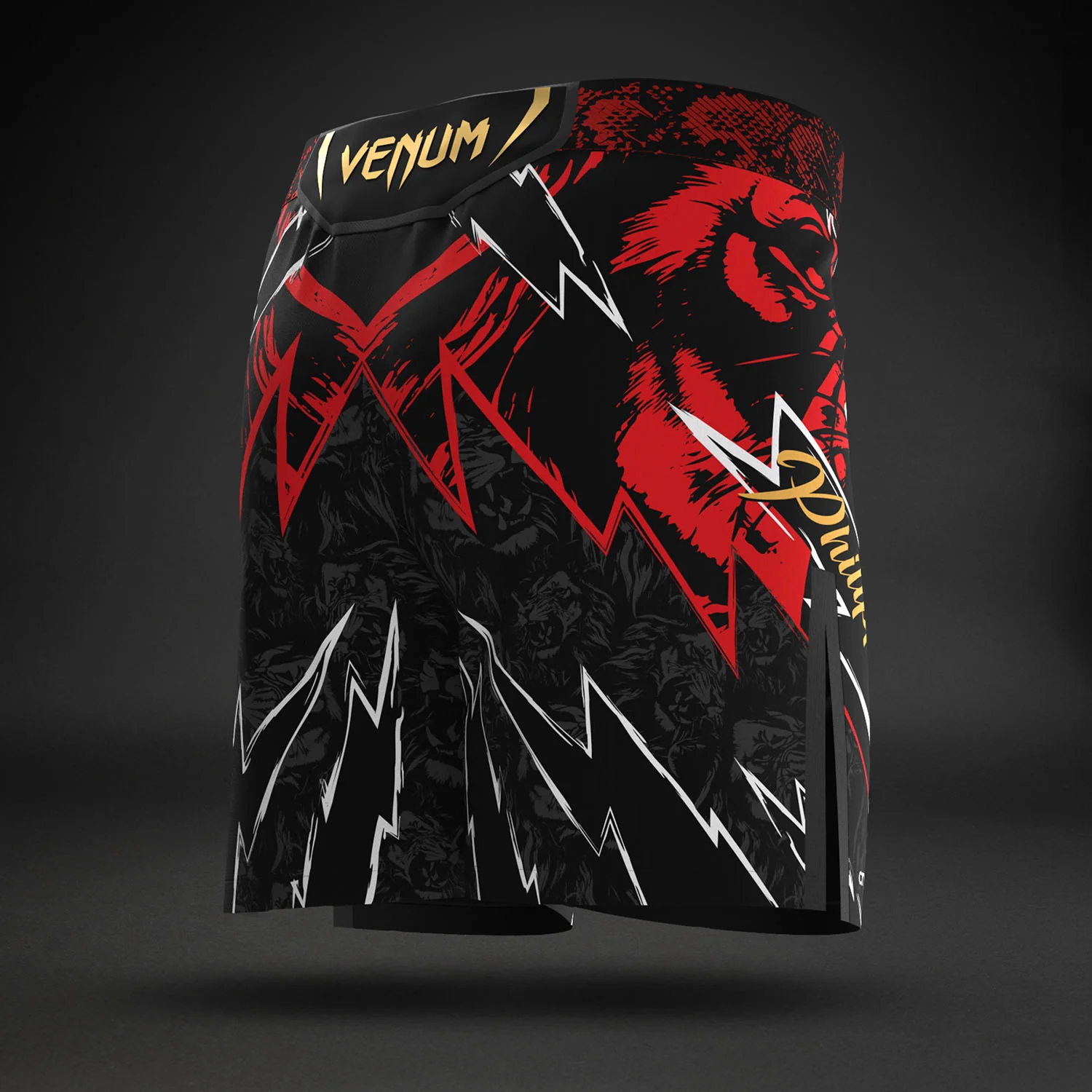 UFC Unrivaled by Venum Jon Jones Pantalones Cortos de Lucha para Hombres - Rojo - Image 3