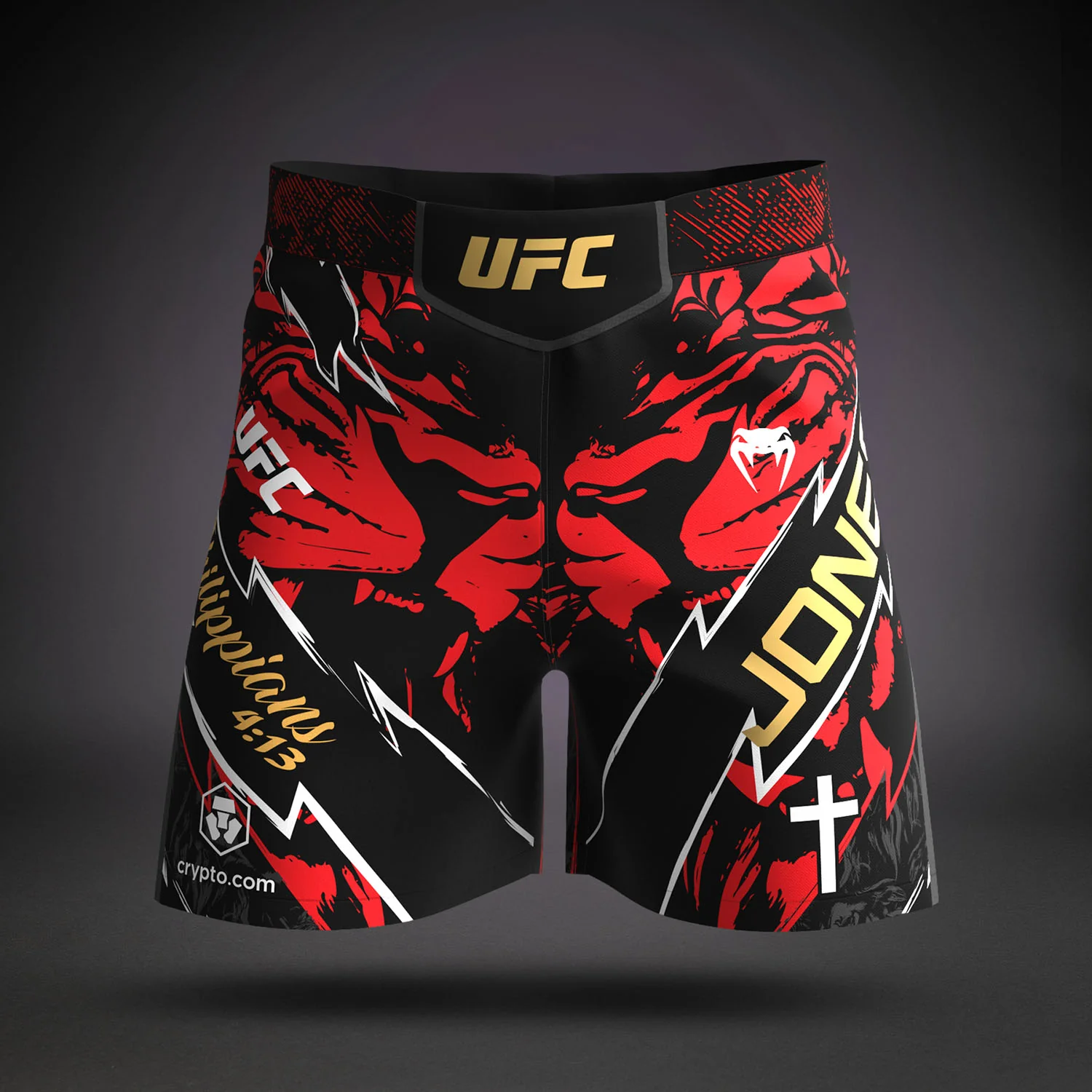 UFC Unrivaled by Venum Jon Jones Pantalones Cortos de Lucha para Hombres - Rojo - Image 4
