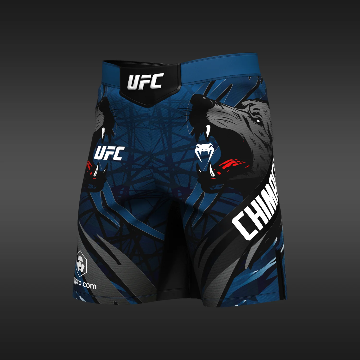 UFC Unrivaled by Venum Khamzat Chimaev Pantalón corto de combate largo para hombre - Azul - Image 3