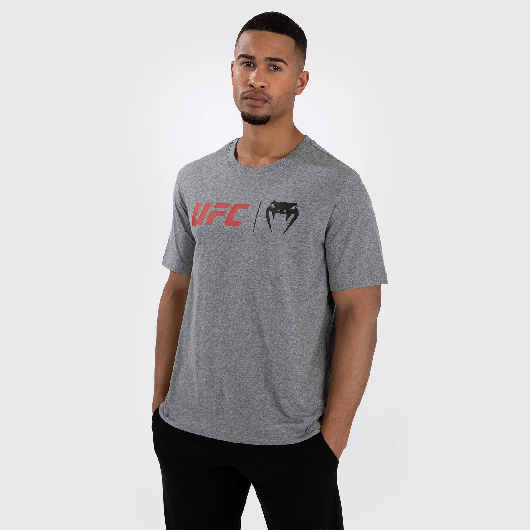 UFC Venum Classic Camiseta - Gris/Rojo