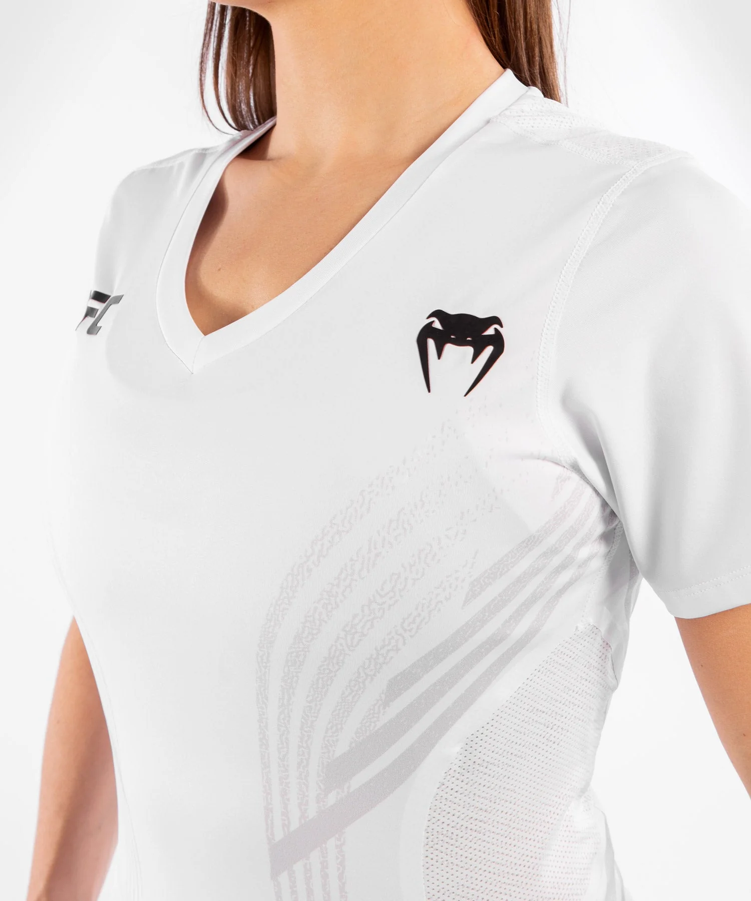 Camiseta Técnica Para Mujer Fighters UFC Venum Authentic Fight Night - Blanco - Image 6